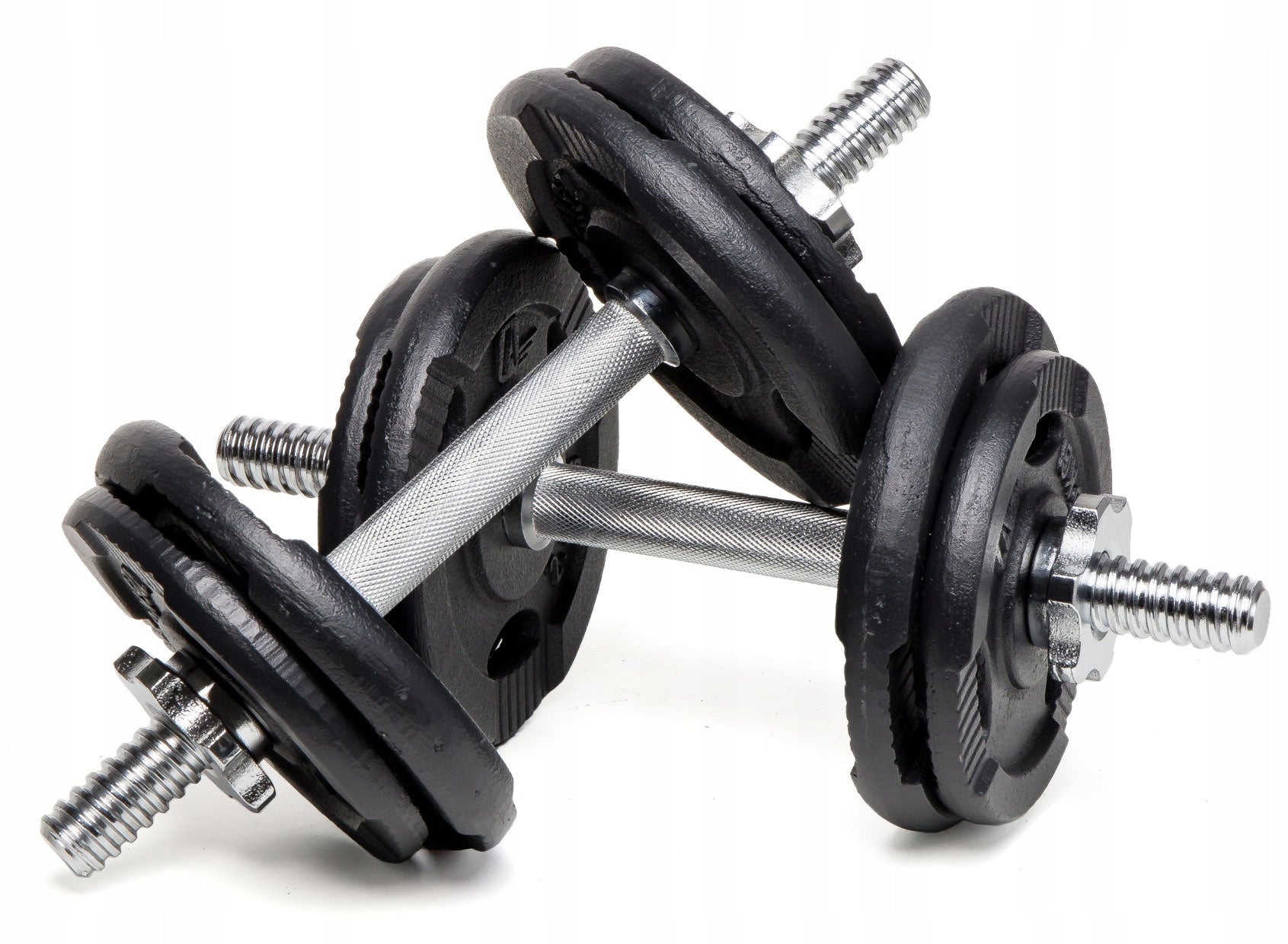 20kg Cast Iron Dumbbells Adjustable Set 2x10kg Griffin Load Abarqs