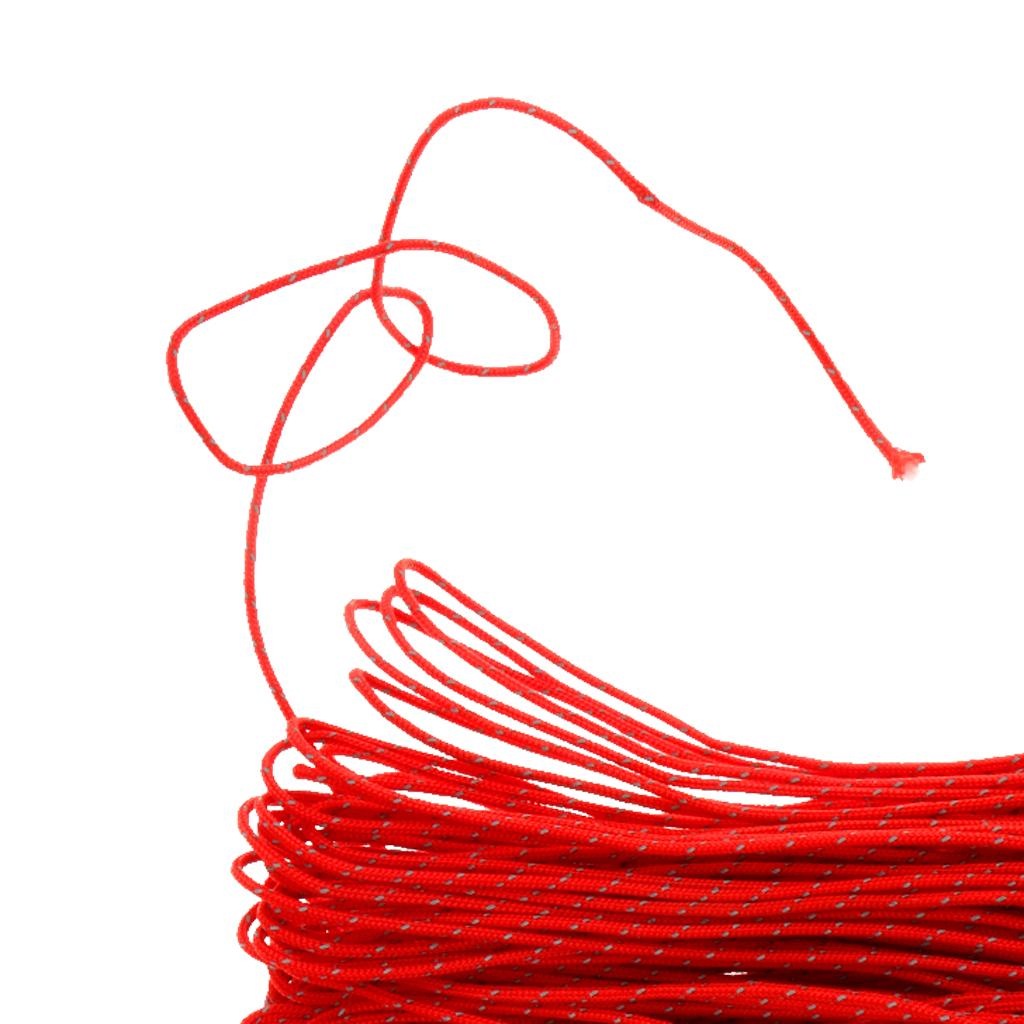 20m Reflective Tent Rope Outdoor Camping Guyline Runners Rope Cord , Red Packaging status original