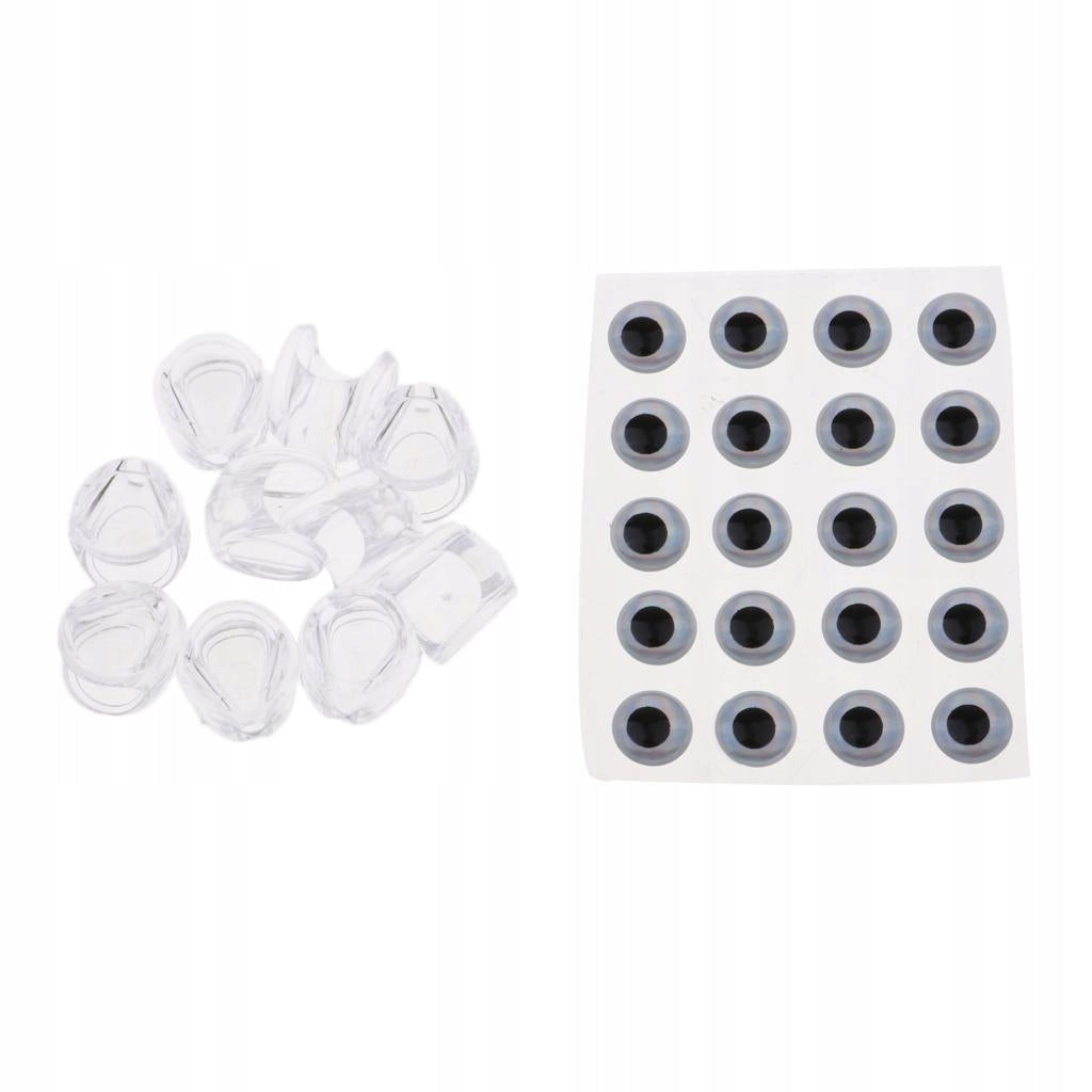 20pcs 3D Fishing Eyes Fishing Lure Eye & 10pcs Fishing 8mm Eyes+10mm Head
