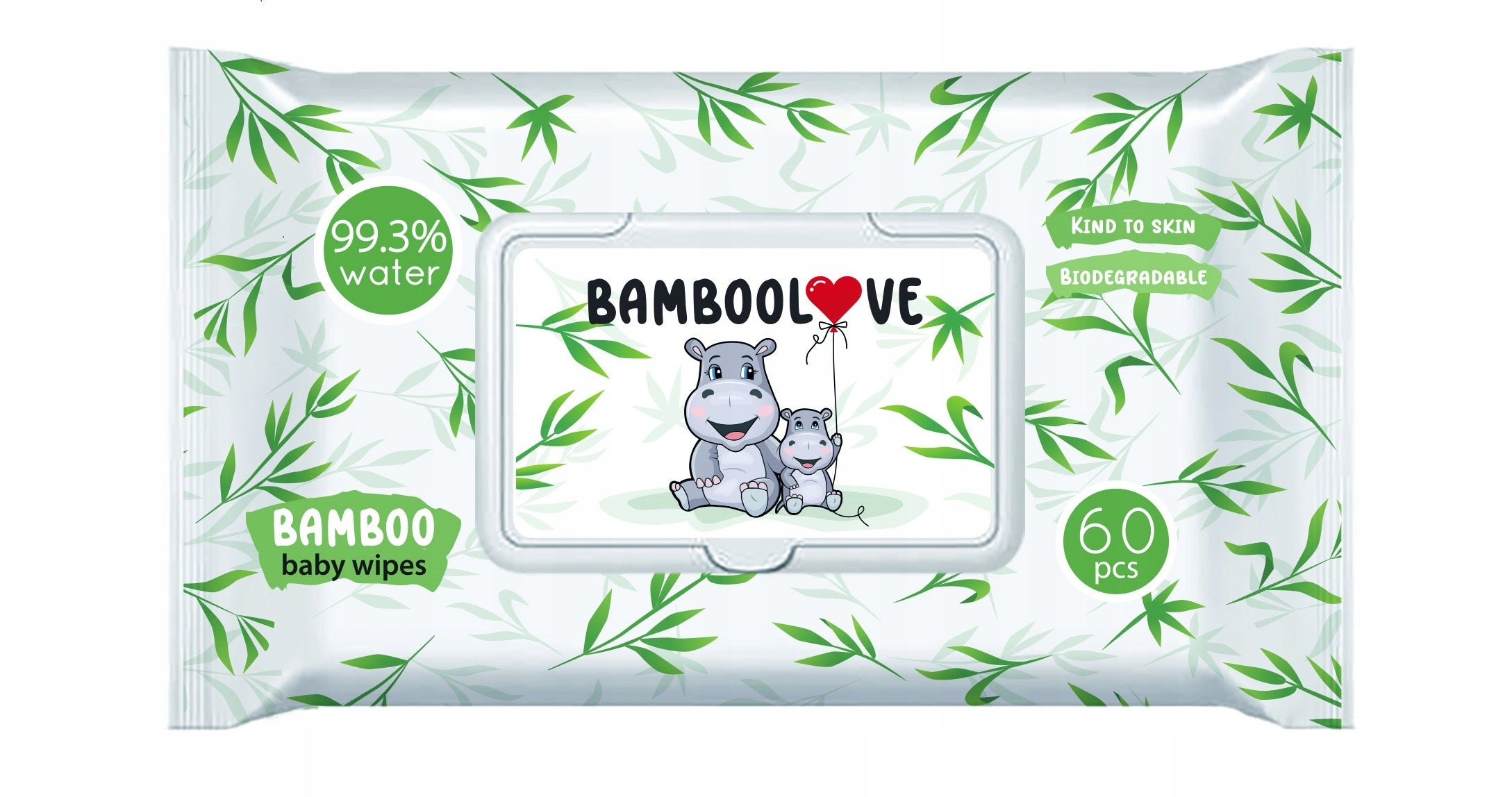 20x BAMBOOLOVE water bamboo wipes 99.3% water 60 bamboo wipes