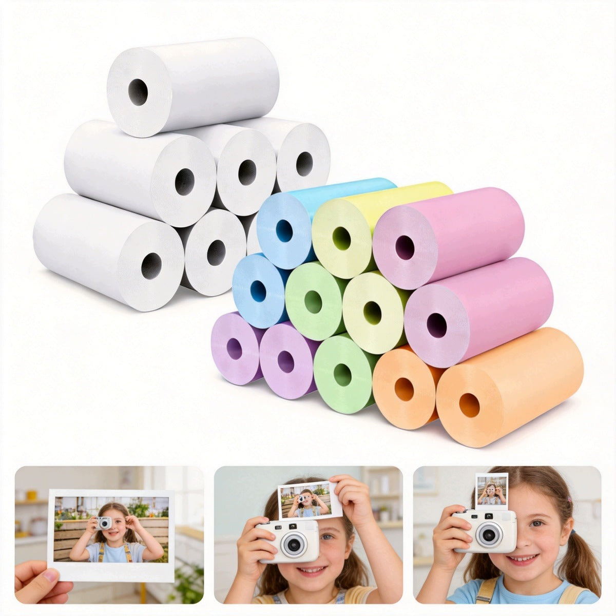 20x COLORED PAPER ROLLS THERMAL PRINTER CARTRIDGES