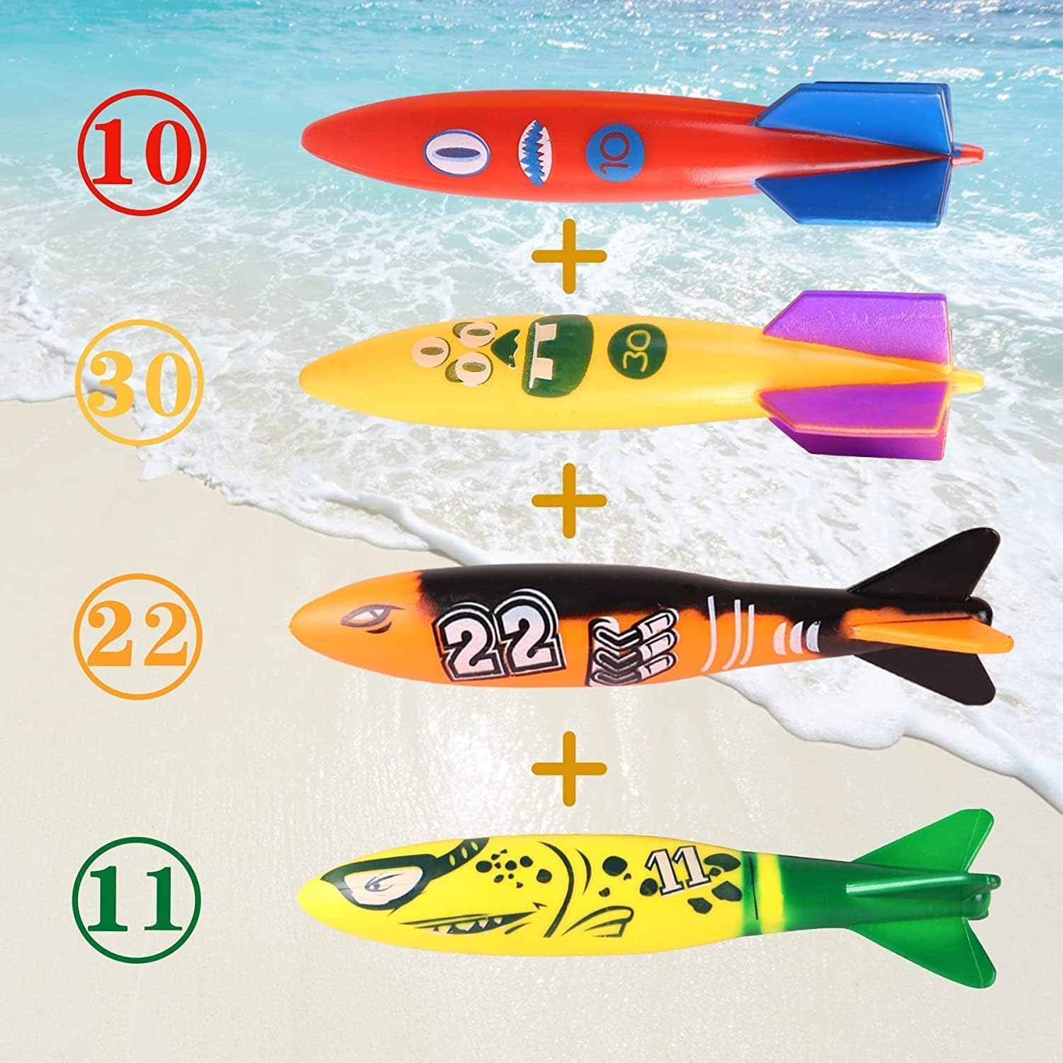 20x DIVING BATHTUB WATER TOYS SET COLORFUL + BAG Kid's age 3＋ years