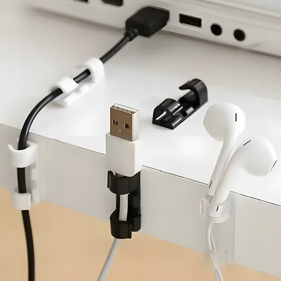 20x HOLDER CABLE ORGANIZER SELF ADHESIVE COLORLESS TAPE 3M Color transparent
