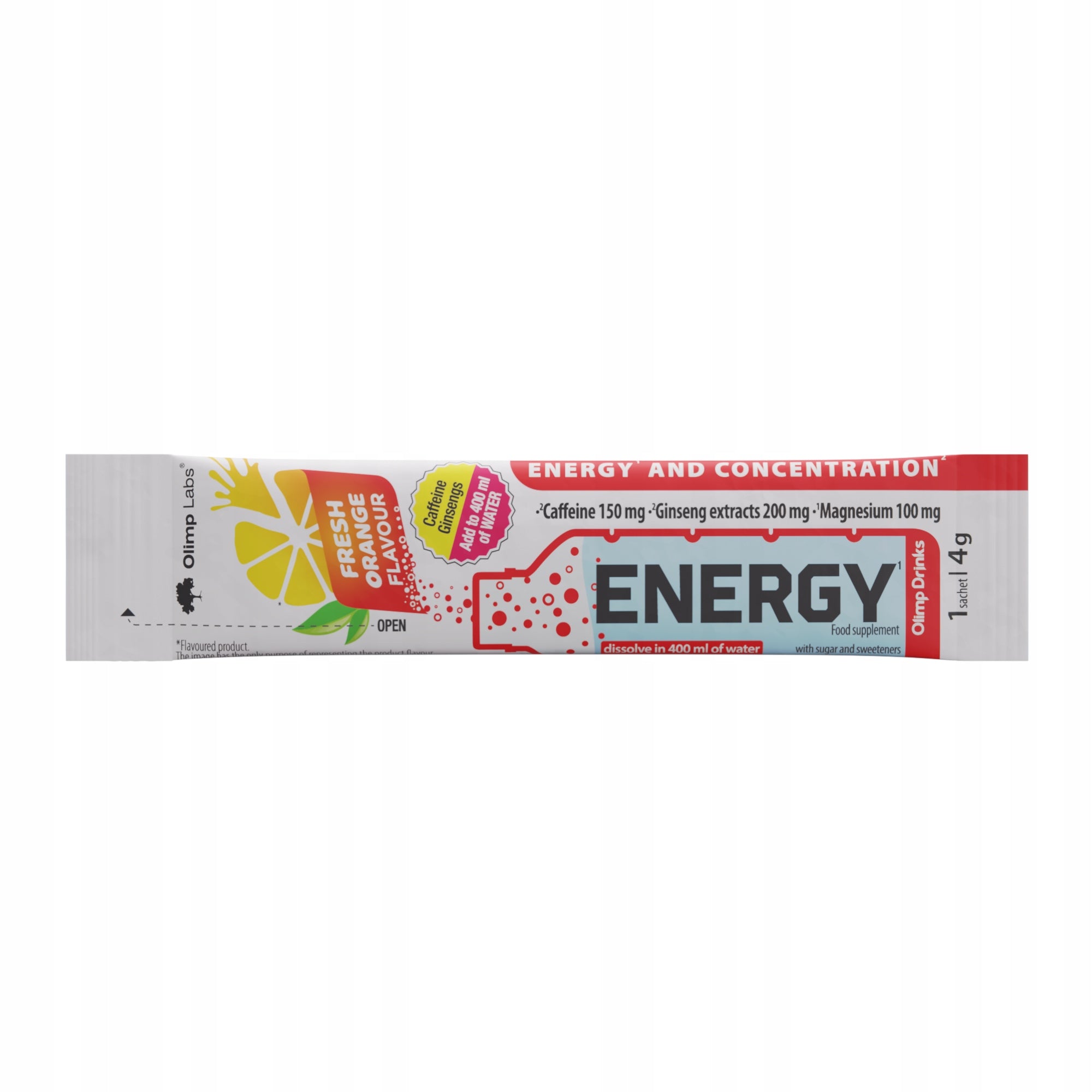 20x Olimp Drinks for life ENERGY 4g CONCENTRATION taste ORANGE Manufacturer code 5901330086588