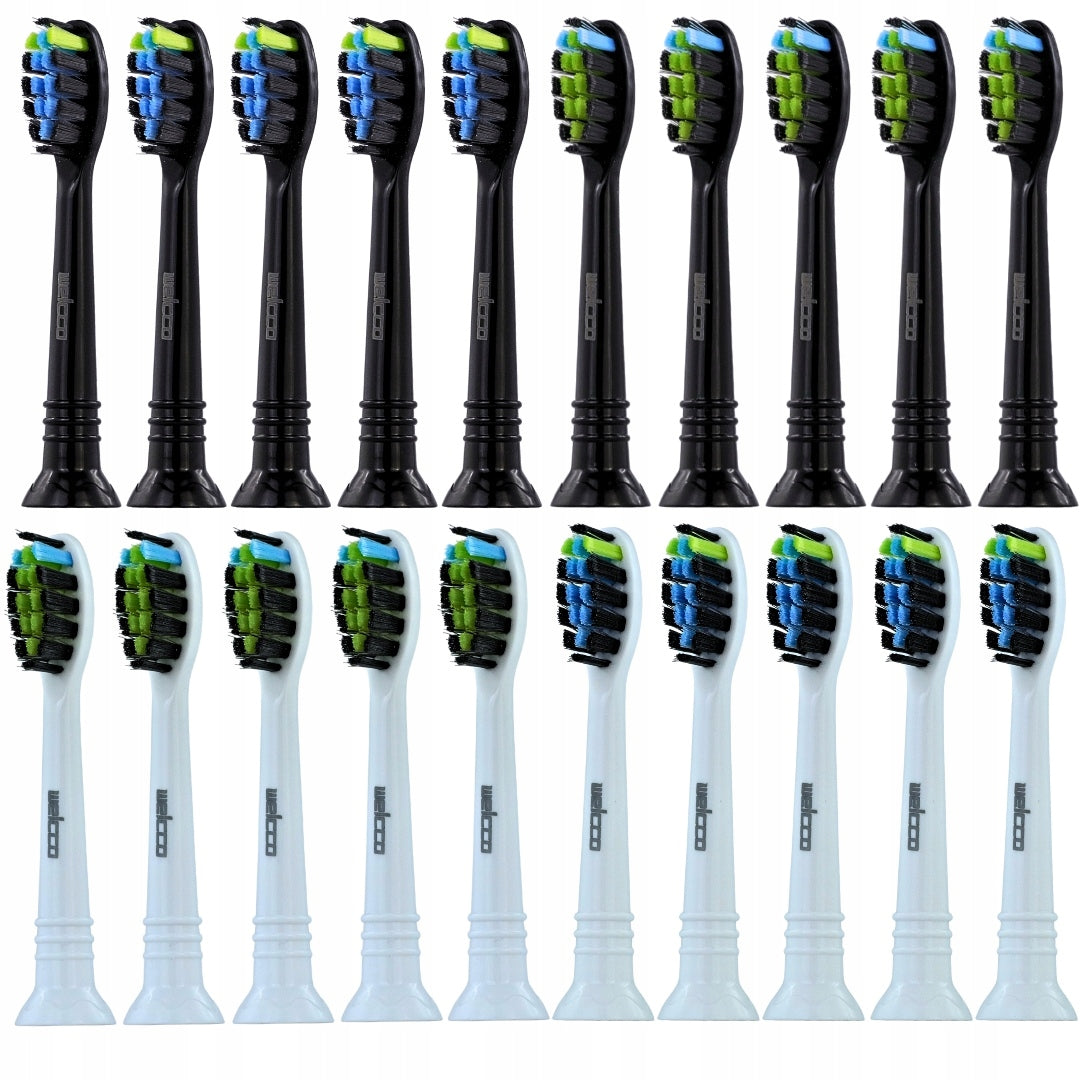 20x Philips Sonicare toothbrush tips replacements white and black