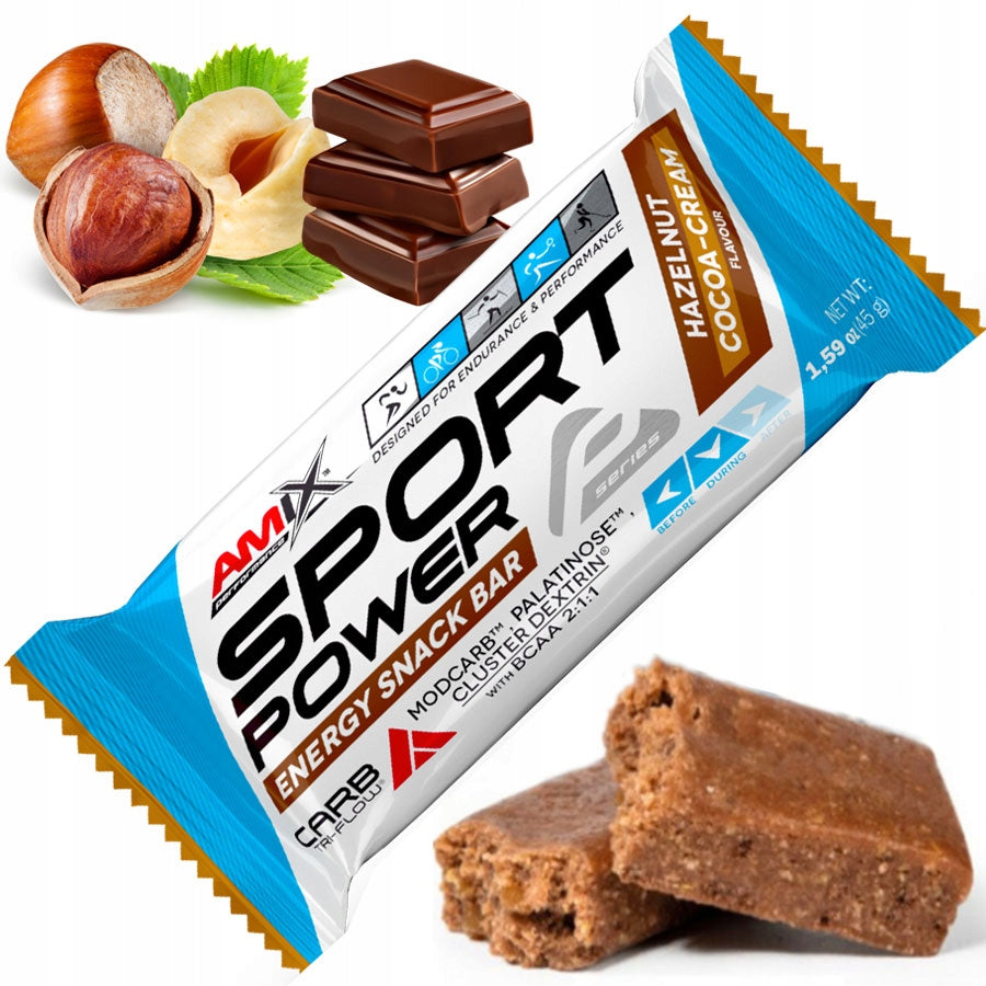 |20x| Sport Power Energy Snack Bar 45g hazelnut cocoa cream Expiration date at least six months from the date of purchase