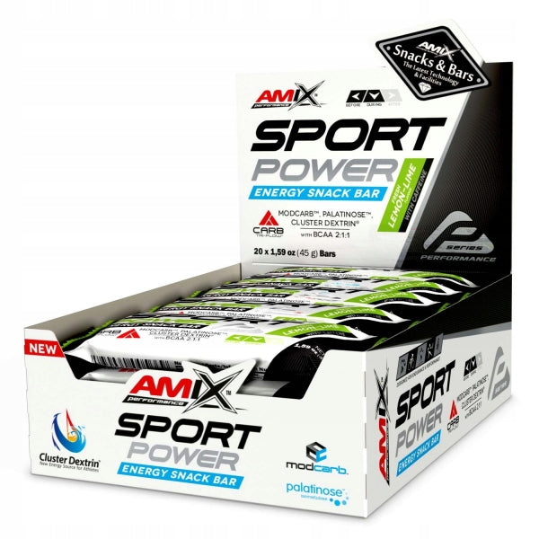 |20x| Sport Power Energy Snack Bar With Caffein 45g lemon lime