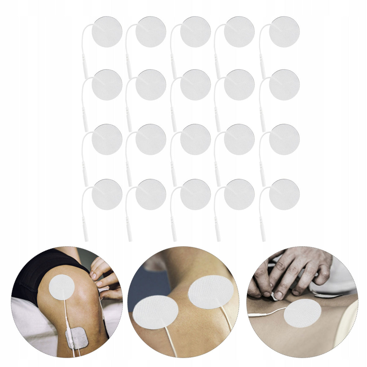 20x TENS EMS GEL ELECTRODES ELECTROSTIMULATOR Batteries included no