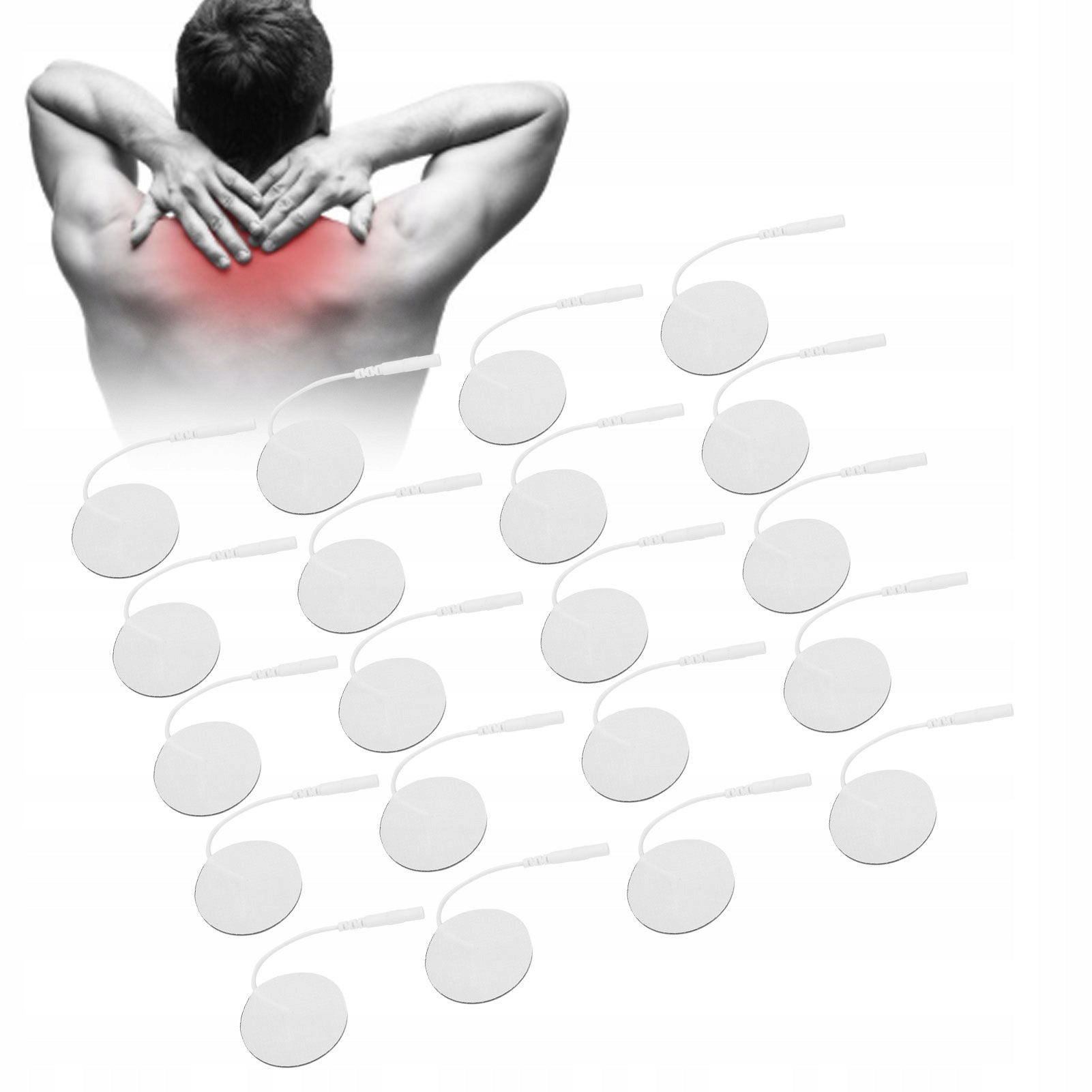 20x TENS EMS GEL ELECTRODES ELECTROSTIMULATOR Color white