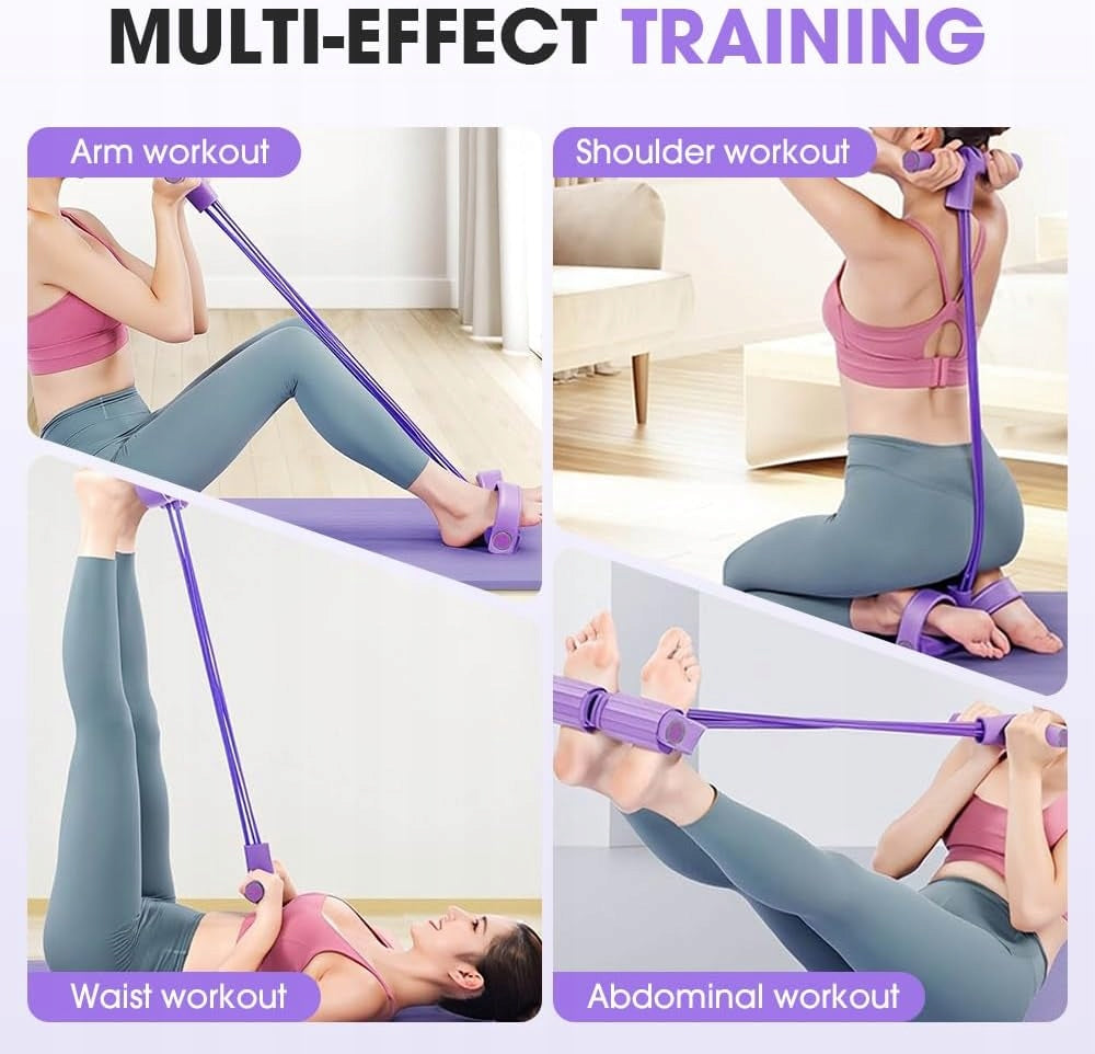 21 Fitness Resistance Bands-4 Tube Pedal Ankle Puller Bands for Leg Blue Manufacturer code 762647231147