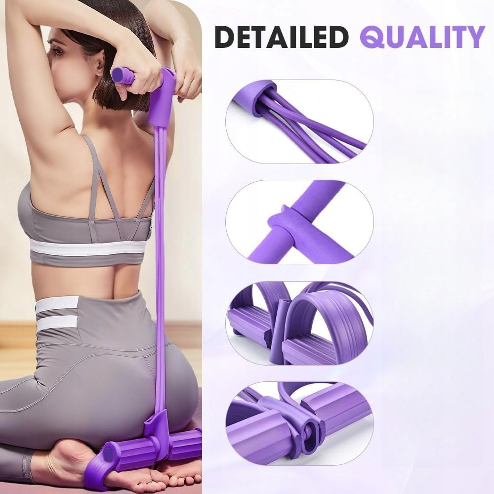21 Fitness Resistance Bands-4 Tube Pedal Ankle Puller Bands for Leg Pink Packaging status original