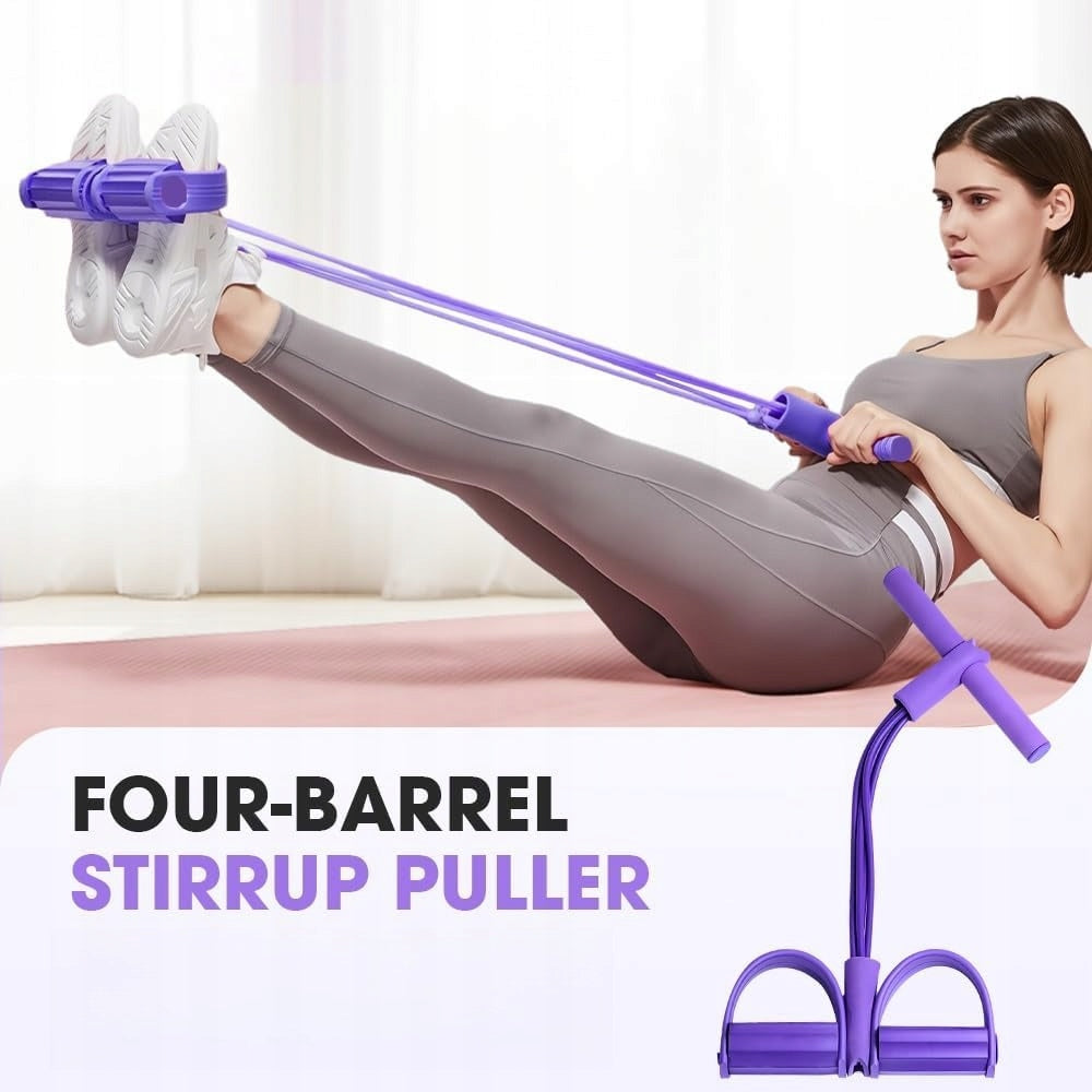 21 Fitness Resistance Bands-4 Tube Pedal Ankle Puller Bands for Leg Purple Packaging status original
