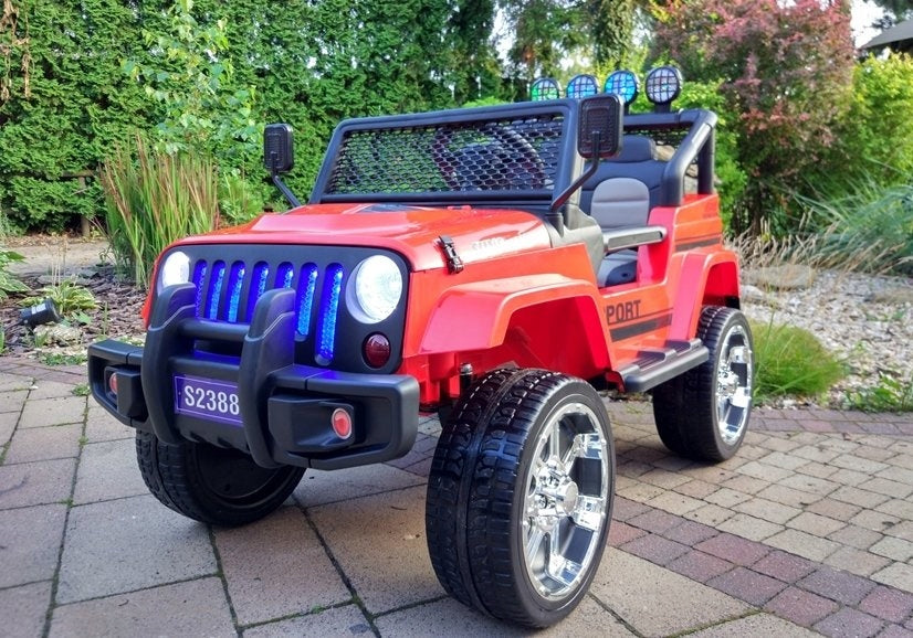CAR BATTERY OPERATED LARGE JEEP FOR CHILDREN 4x4 180 Watt Leather Soft wheels
