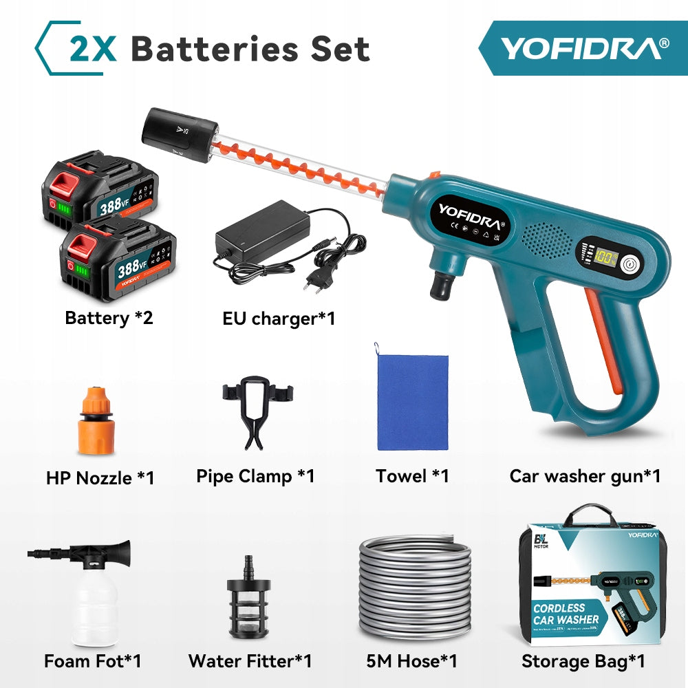 21V 2AKU CORDLESS PRESSURE WASHER GARDEN NOZZLE Brand ONEVAN