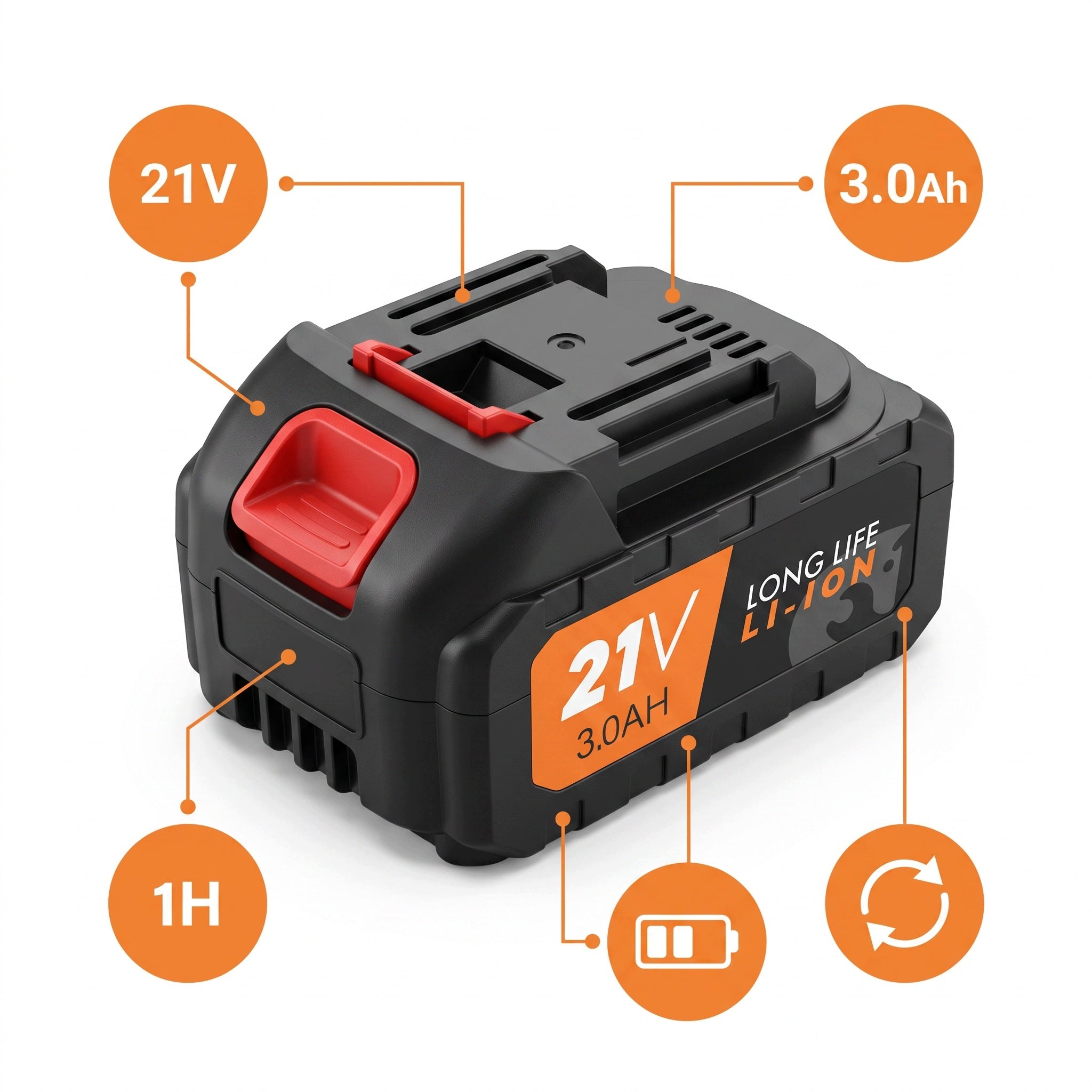 21V 3.0AH LI-ION LONG LIFE BATTERY FOR CORDLESS TOOLS Manufacturer code AKUMULATOR 21V 3.0AH LI-ION LONG LIFE BATERIA