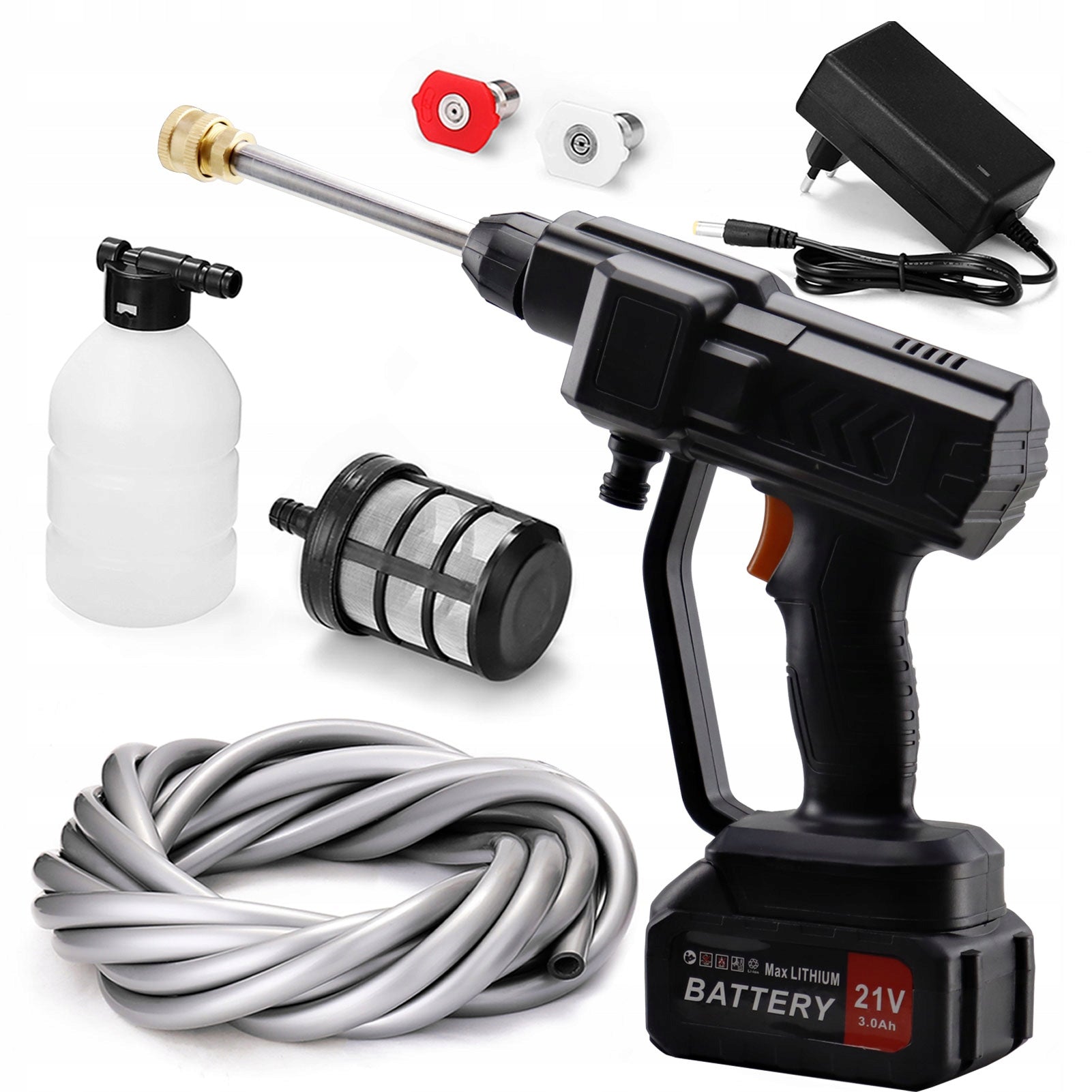 21V 3Ah Cordless BATTERY PRESSURE WASHER for Car + Case