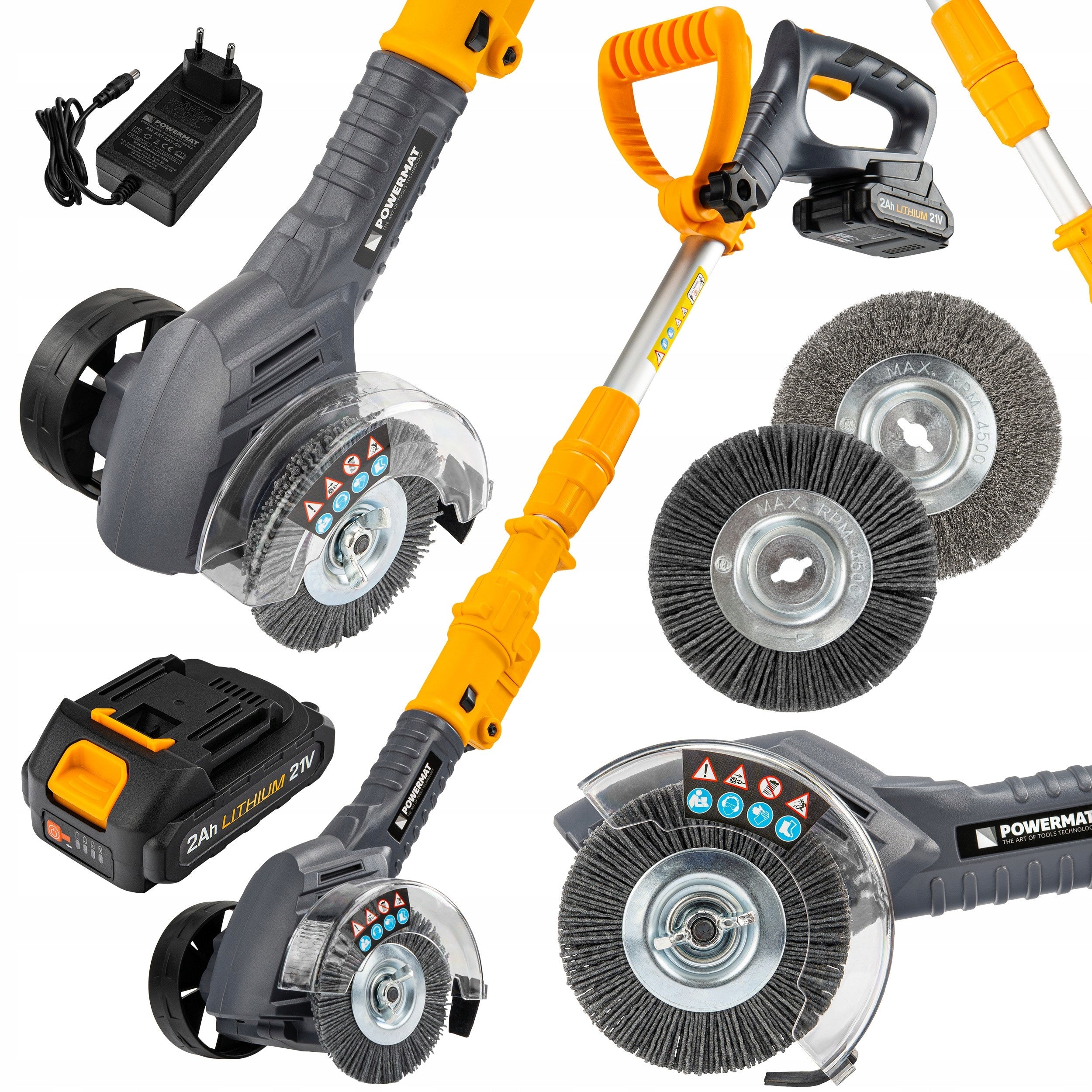 21V CORDLESS EDGER FOR LAWN WEED MOSS CUBE 2 BRUSHES