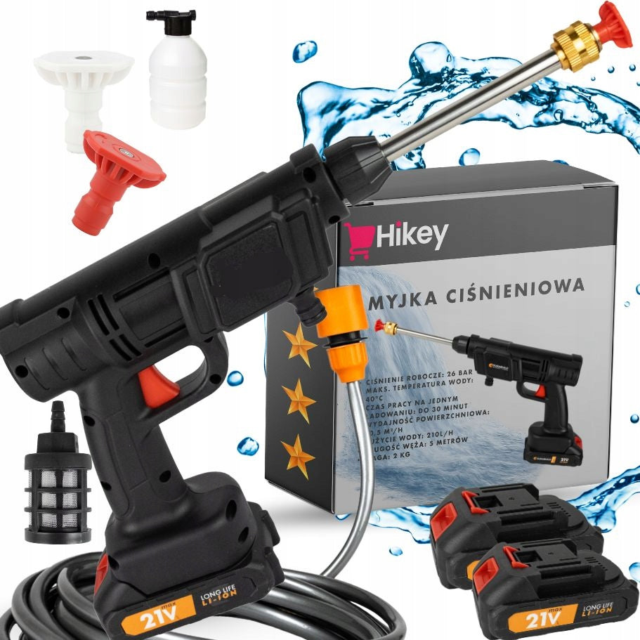 21V CORDLESS PRESSURE WASHER FOR GARDEN CUBE WINDOWS 2 NOZZLES SET