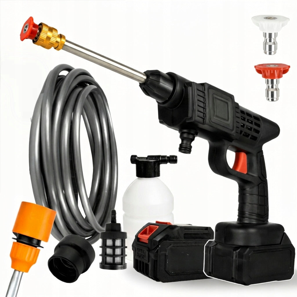 21V CORDLESS PRESSURE WASHER FOR GARDEN WINDOWS 2 NOZZLES SET 3L/min