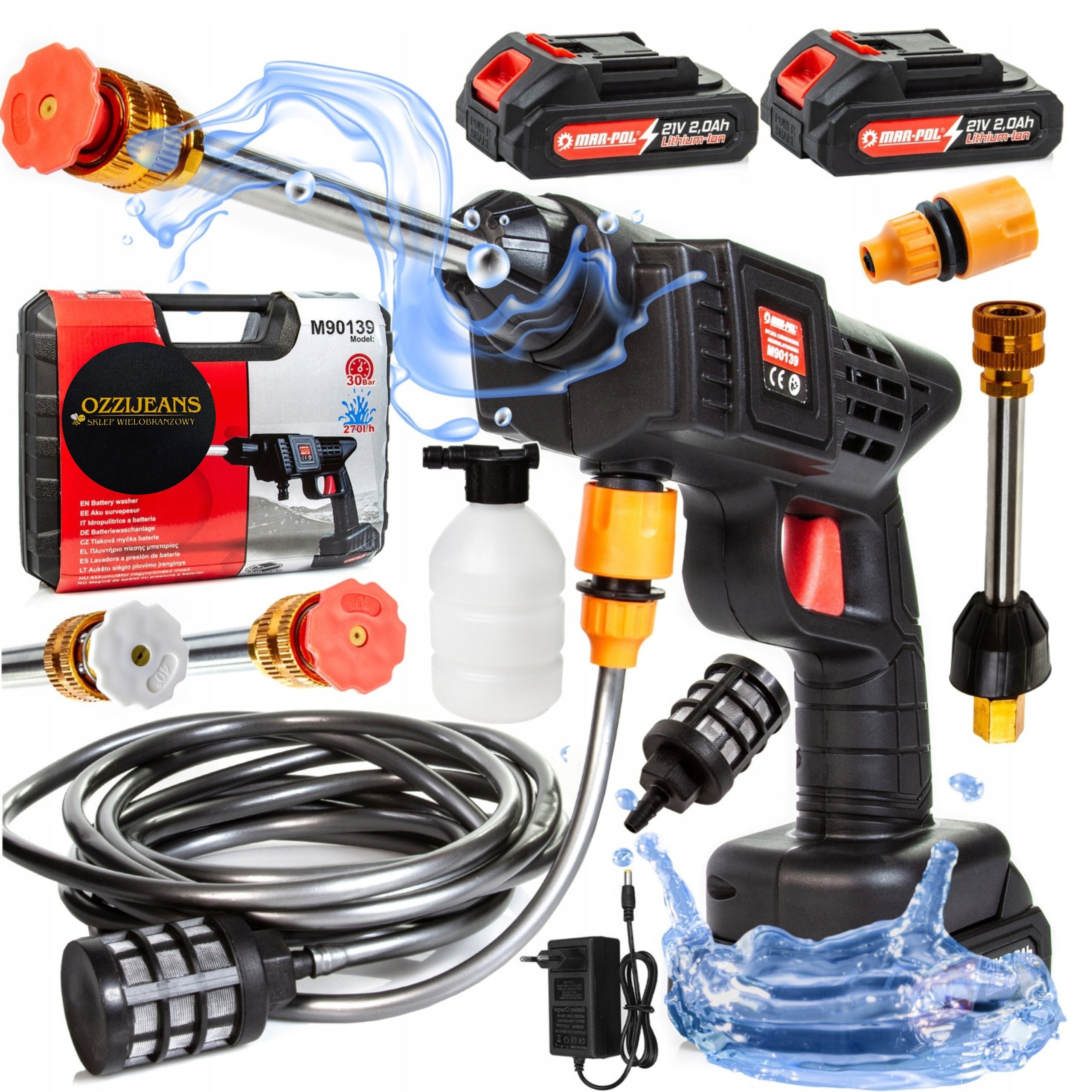 21V CORDLESS PRESSURE WASHER FOR HOME GARDEN WINDOW CUBES LARGE SET