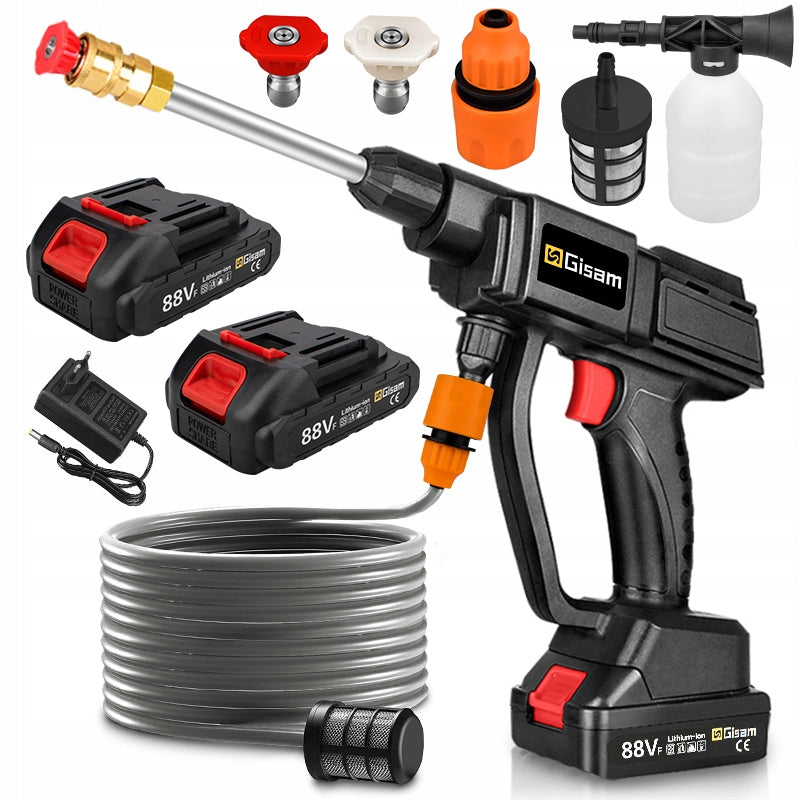 21V Cordless Pressure Washer - 2 Batteries, Garden & Car Cleaner