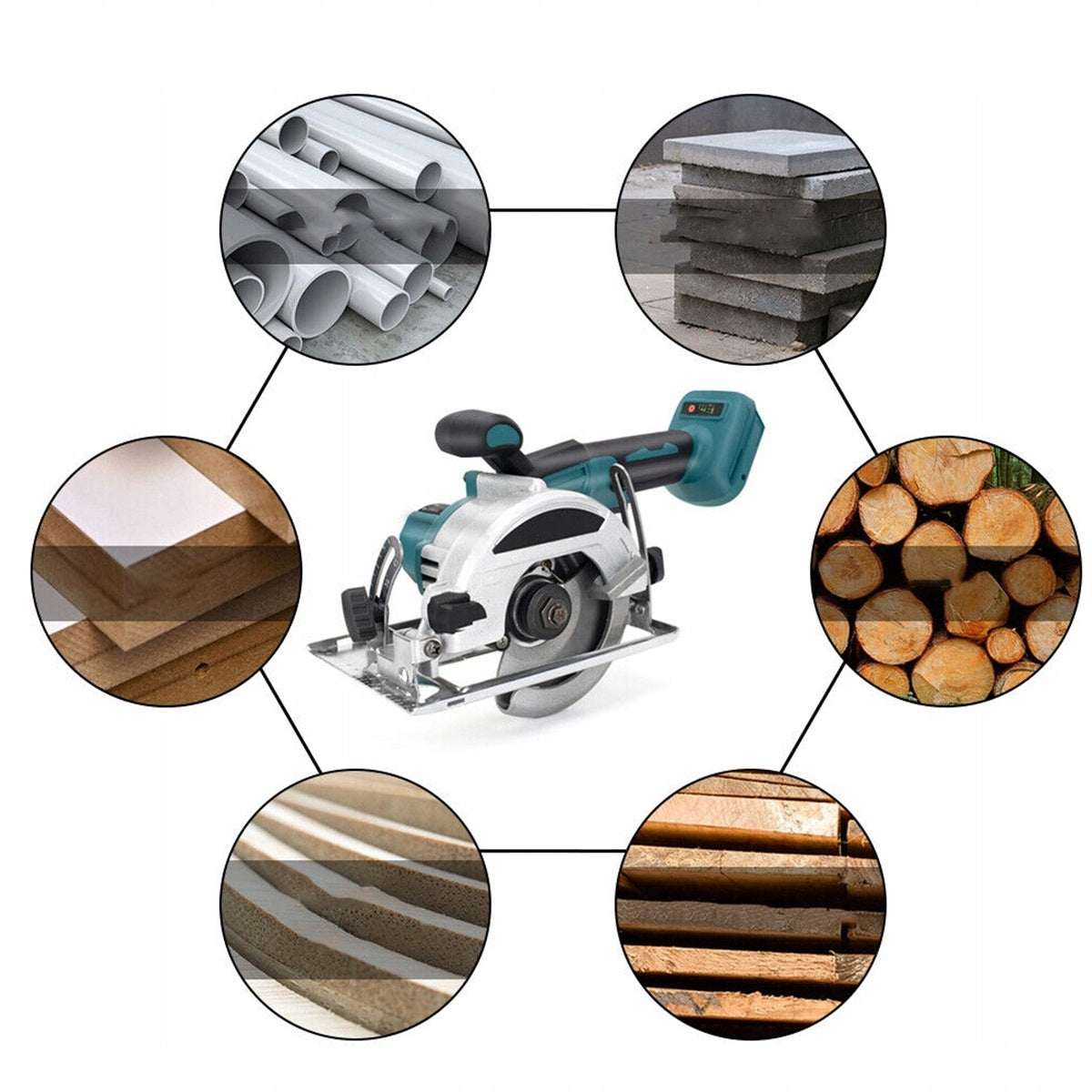 21V Wireless Circular Saw with 0-45° Angle Adjustment Rubber Handle Brand no brand