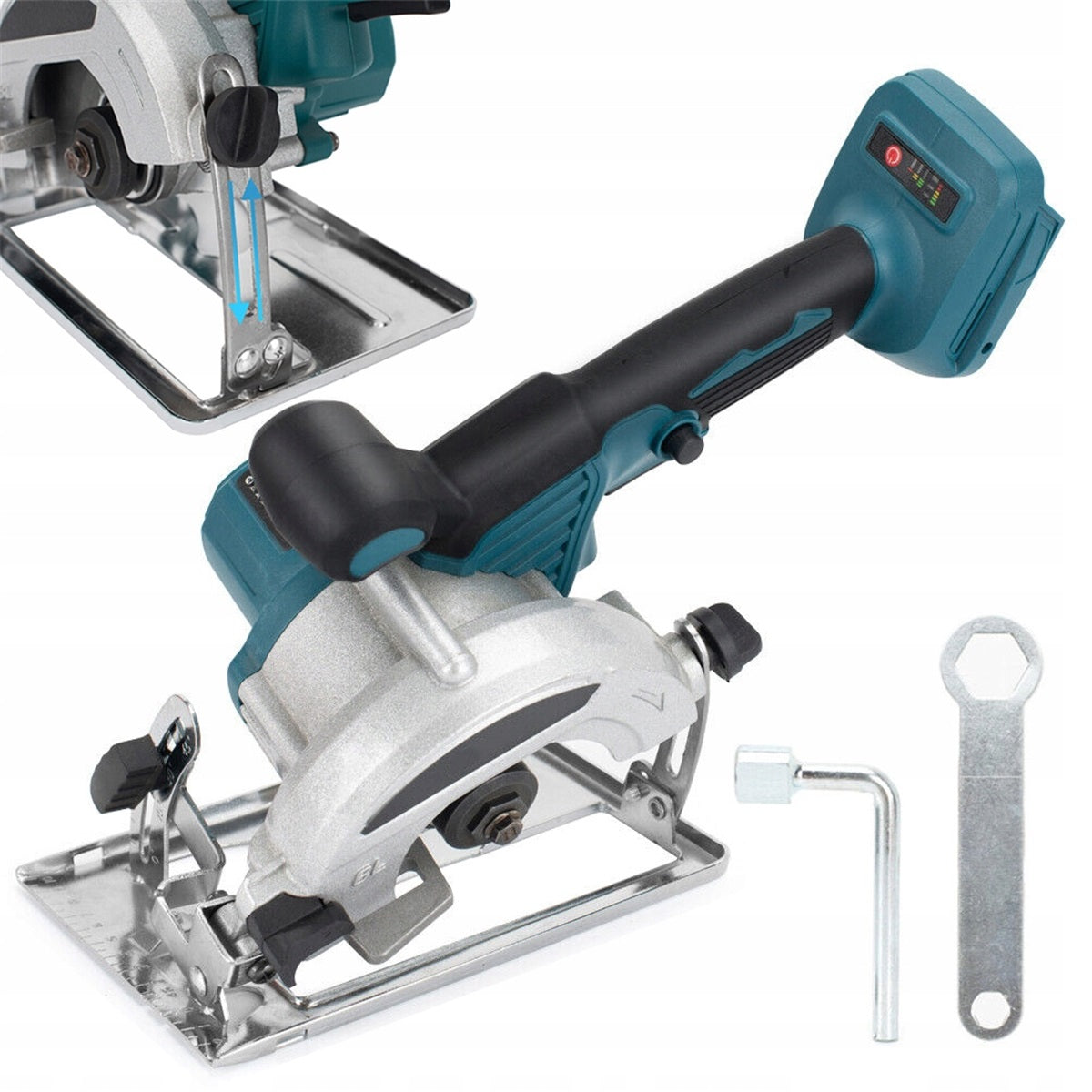 21V Wireless Circular Saw with 0-45° Angle Adjustment Rubber Handle Packaging status original