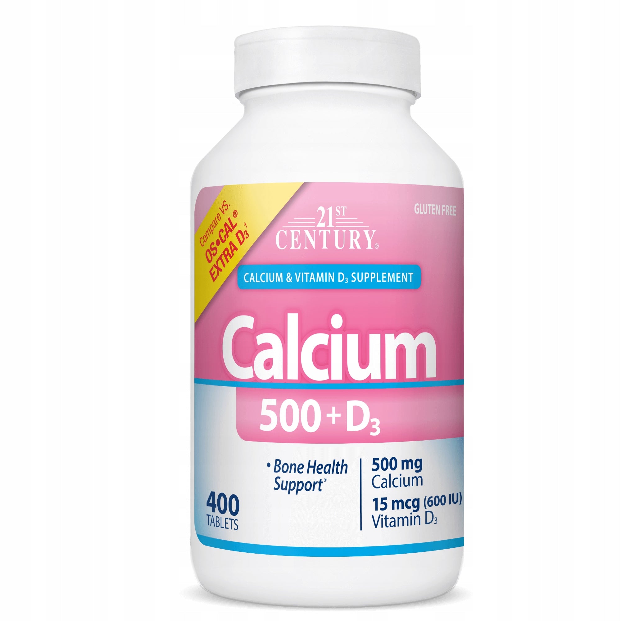 21st Century Calcium 500 + Extra D3 - Calcium + D3 90 tablets