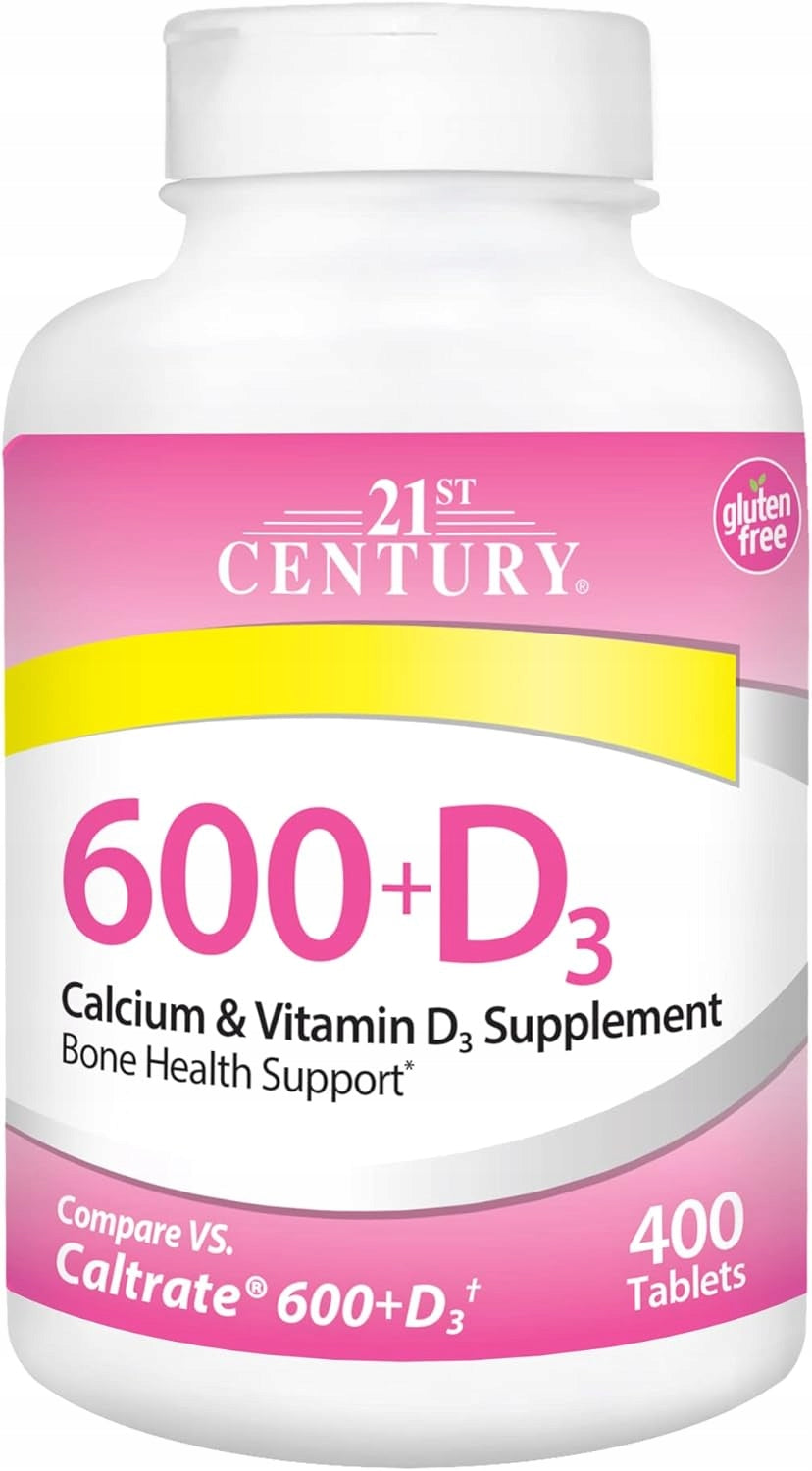 21st Century Calcium 600mg + D3 - Calcium + Vitamin D3 400 tablets
