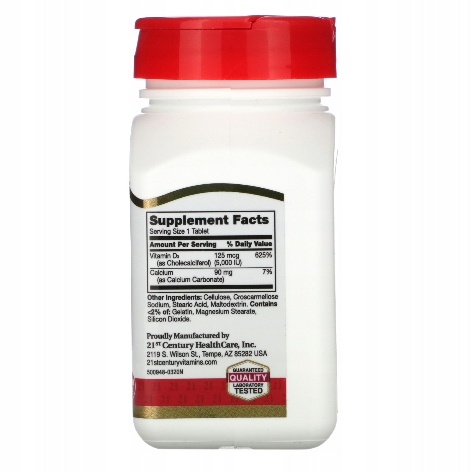 21st Century, Vitamin D3, 125 mcg (5,000 IU), 110 tablets Brand 21st Century