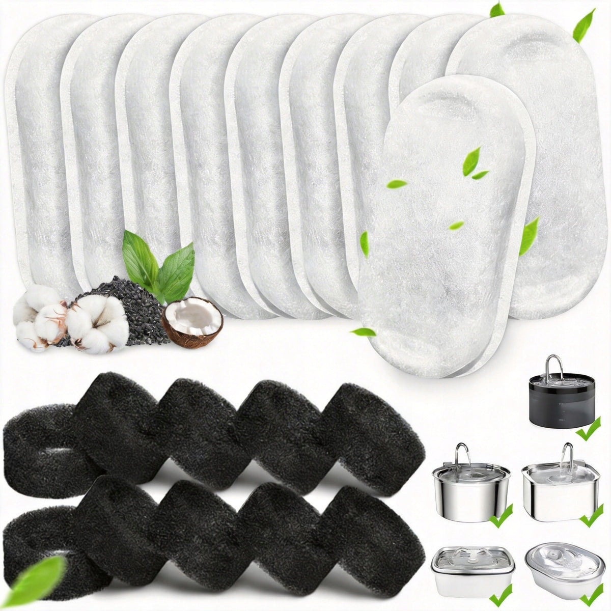 22 Filters for Cat Fountain, Compatible with 108oz/3.2L Dispenser