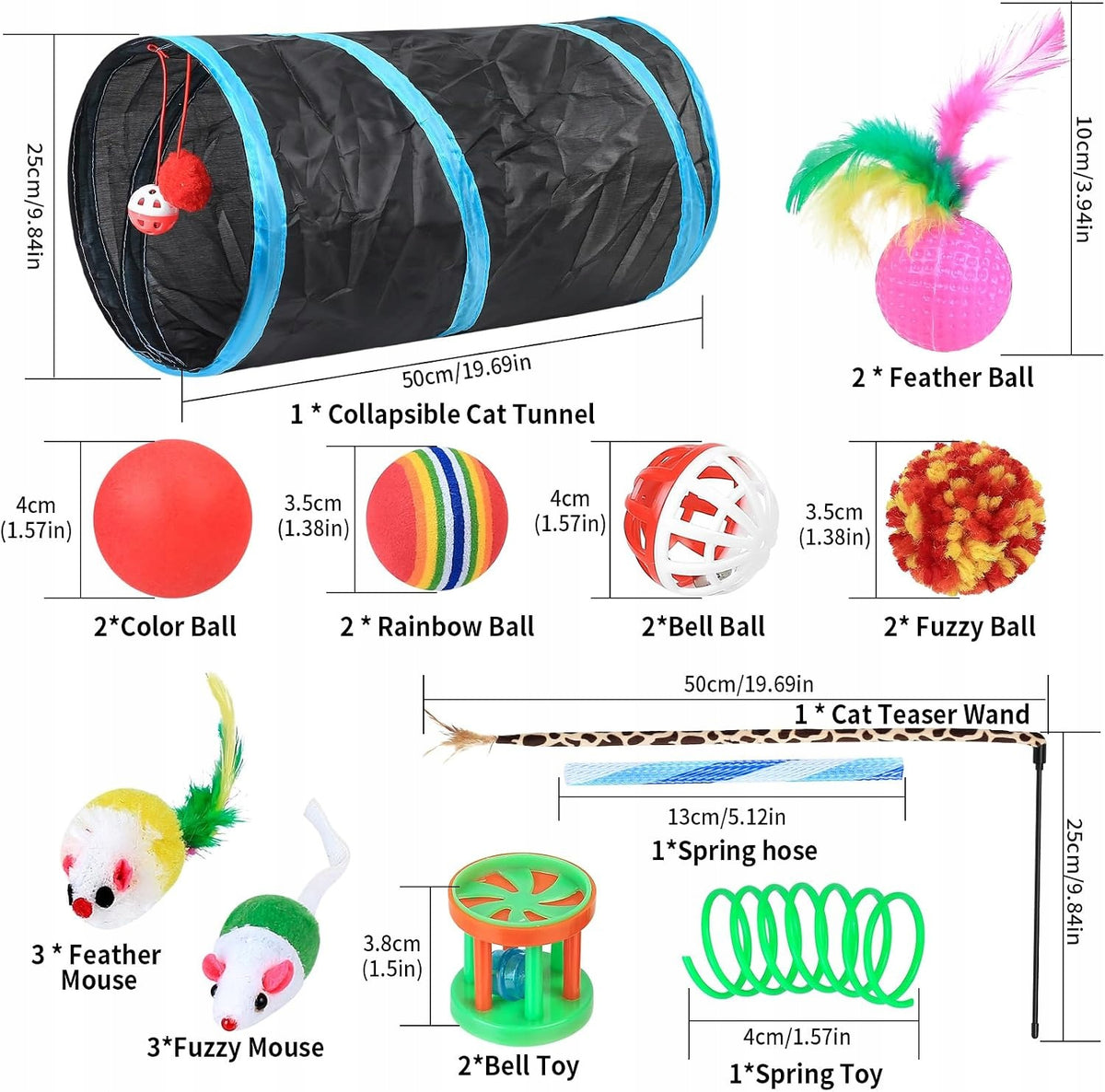 22-Piece Cat Set - Tunnel, Interactive Feather Accessories, We Manufacturer code 690120741046