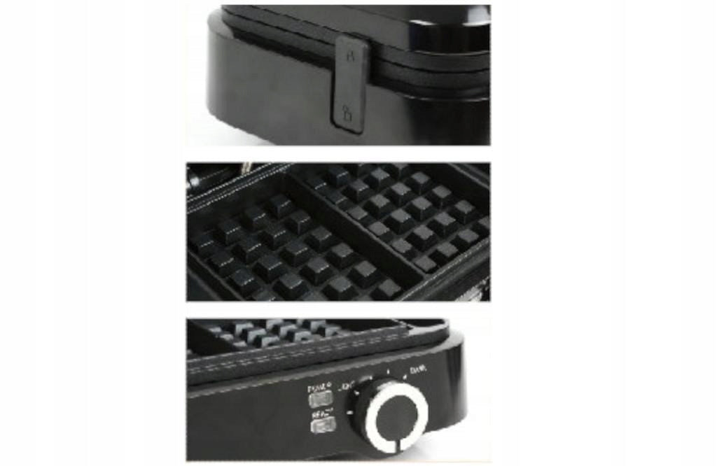 2200W ELECTRIC WAFFLE IRON SOLID LED DISPLAY NONSTICK PLATES Model 534941208