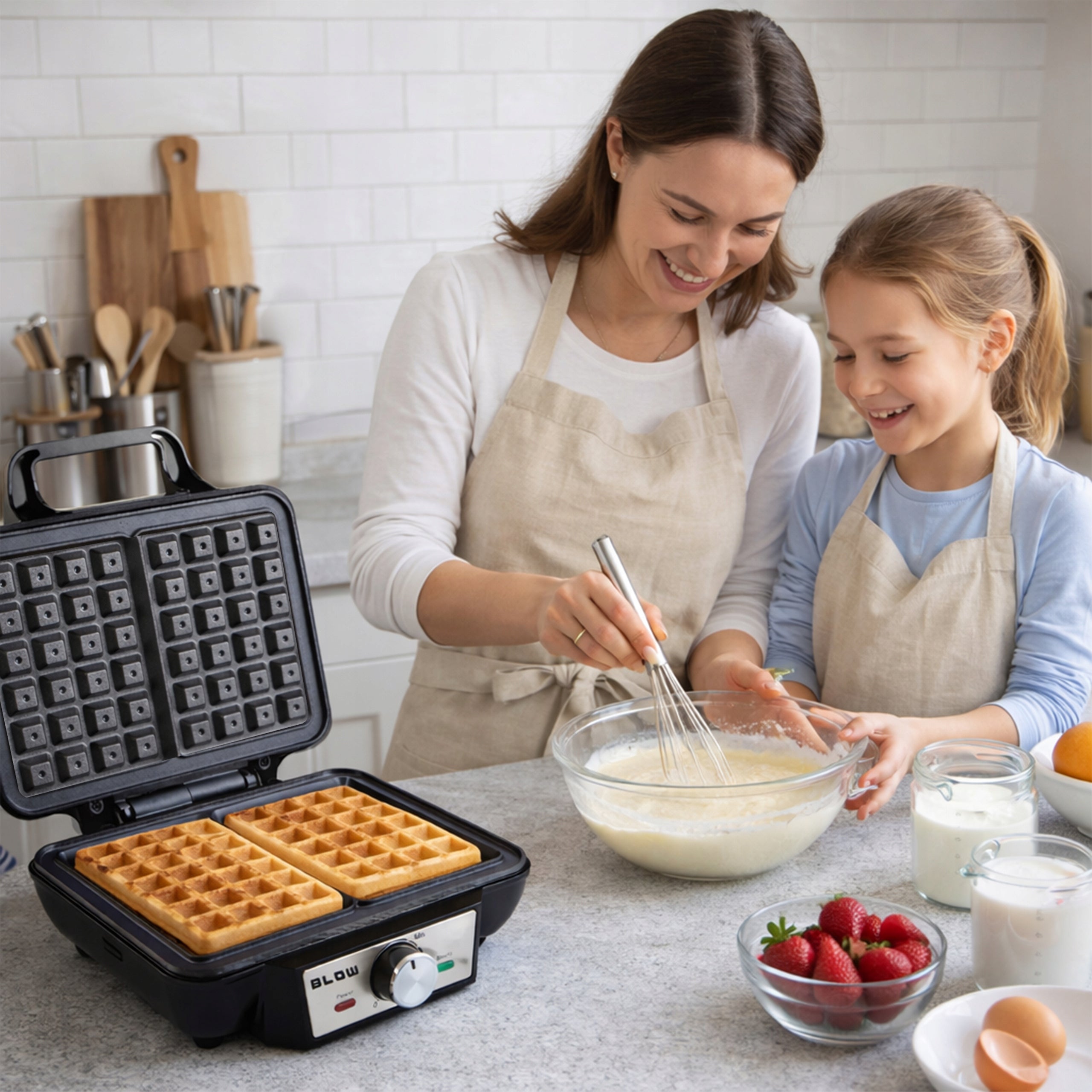 2200W ELECTRIC WAFFLE MAKER WITH TEMPERATURE CONTROL 2 LARGE CRISPY WAFFLES Packaging status original