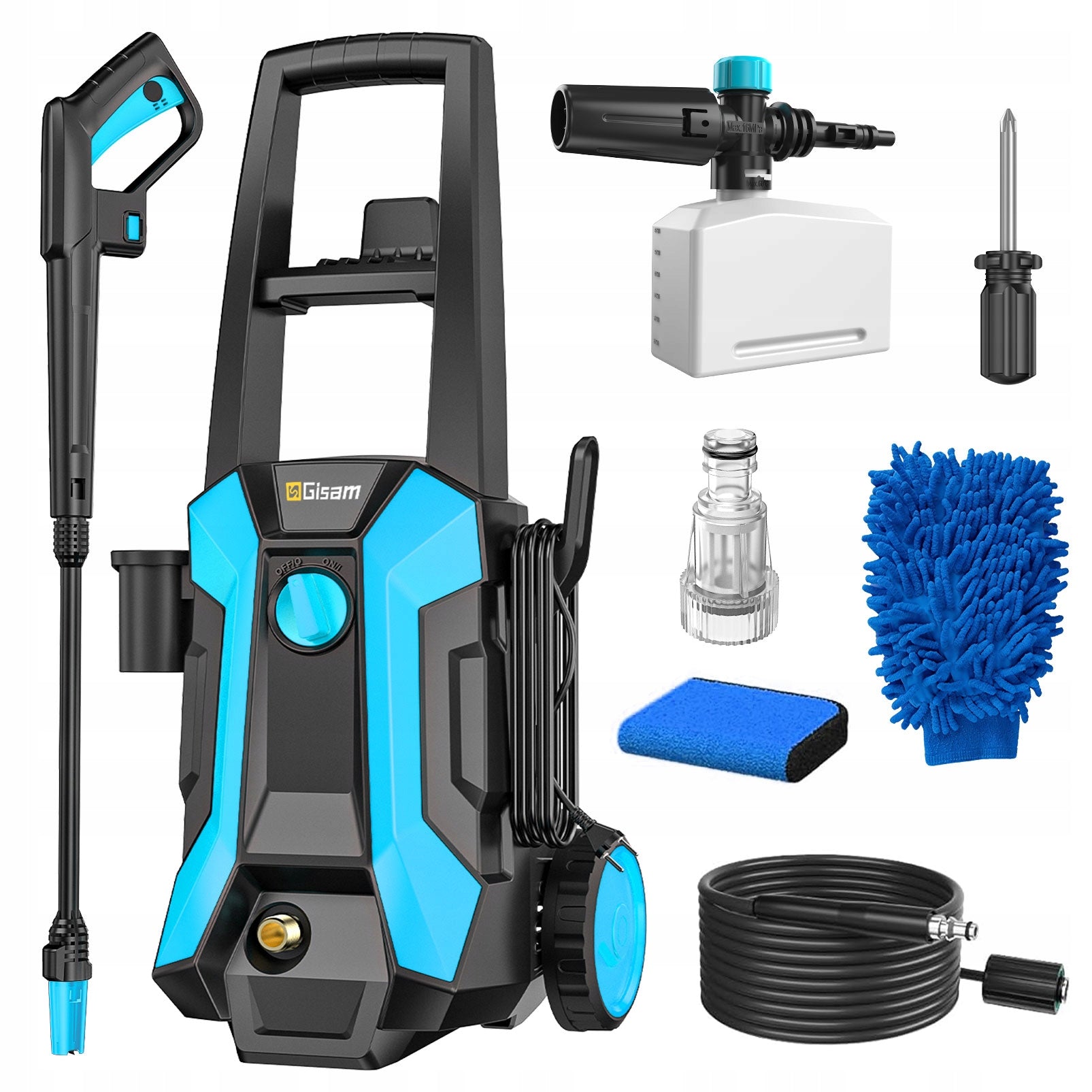 2200W High Pressure Washer 180Bar Electric Power Washer with Car Wash Kit Packaging status original