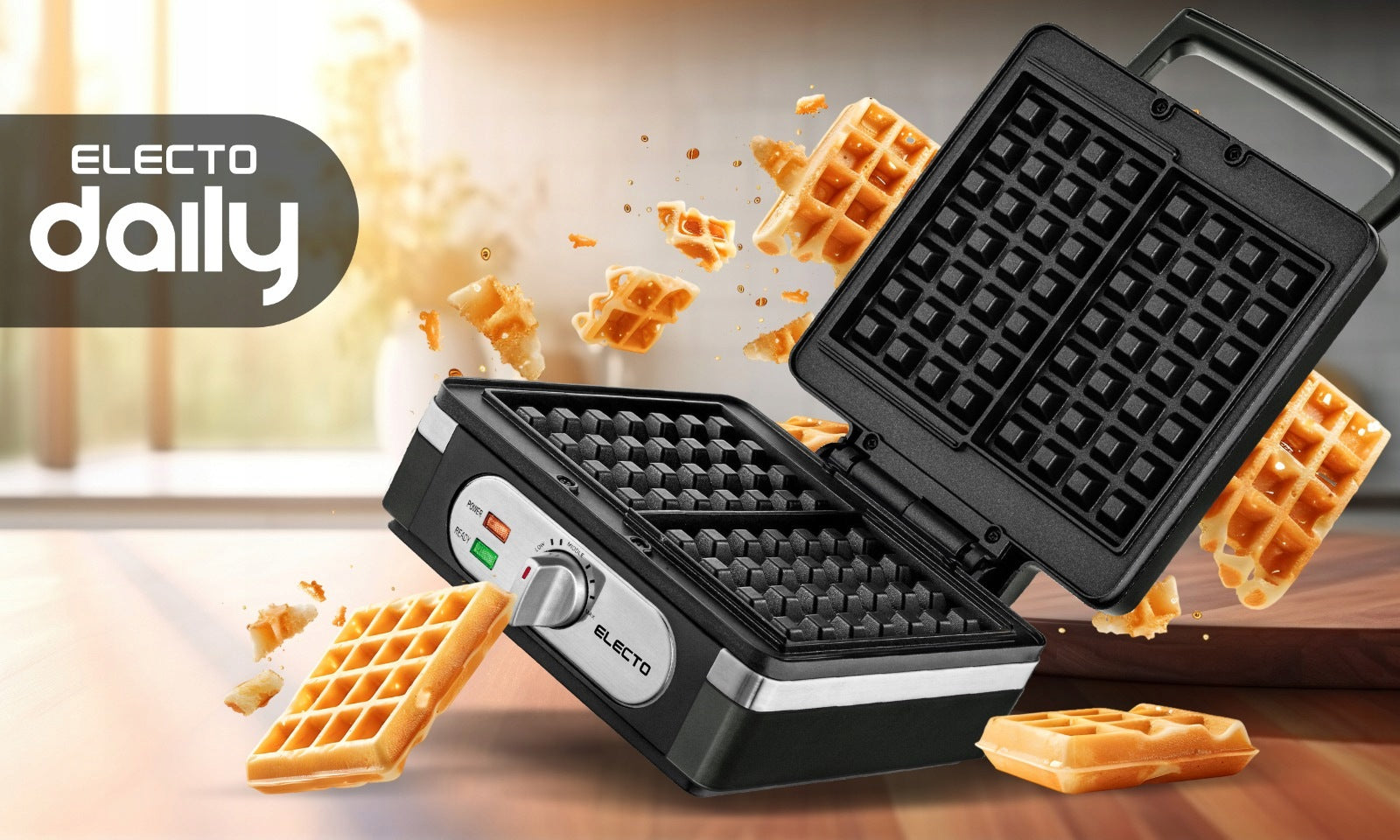 2200W WAFFLE MAKER WITH TEMPERATURE CONTROL 2 LARGE CRISPY WAFFLES XXL ELECTO Manufacturer code BELLA-J-1640