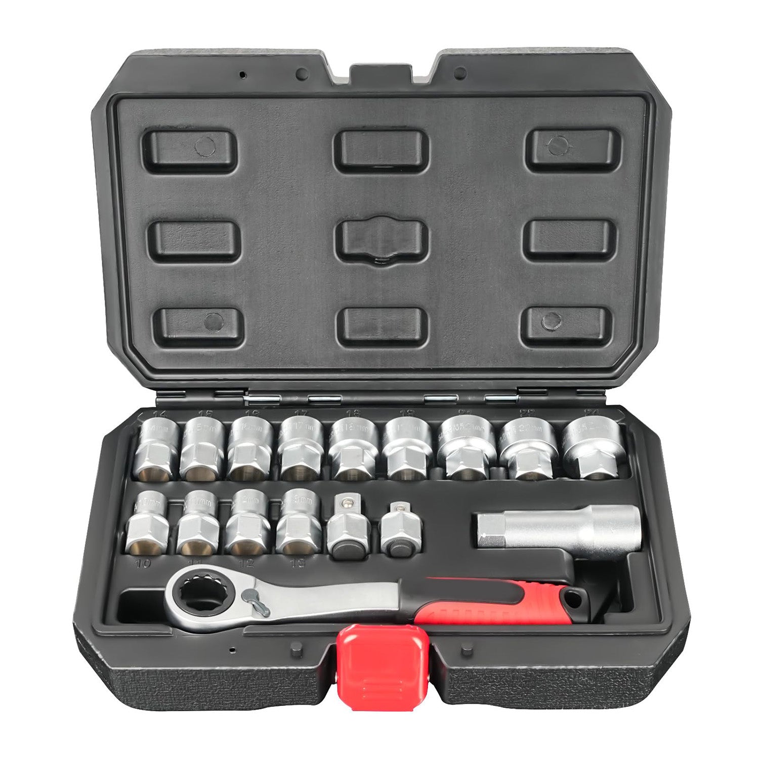 Prailgintų galvučių rinkinys 1/2'' ir 3/8'' 17 vnt. 10–24 mm
