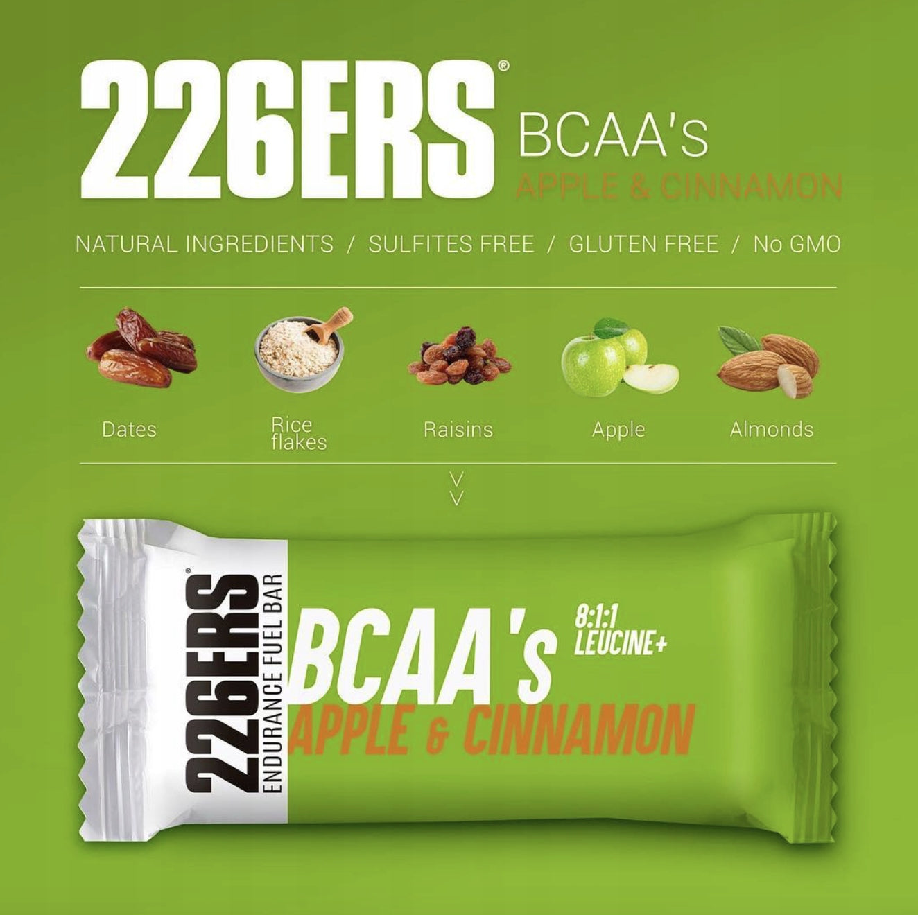 #226ers ENDURANCE BAR BCAAs CINNAMON APPLE - Energy Bar 60g Brand 226ers