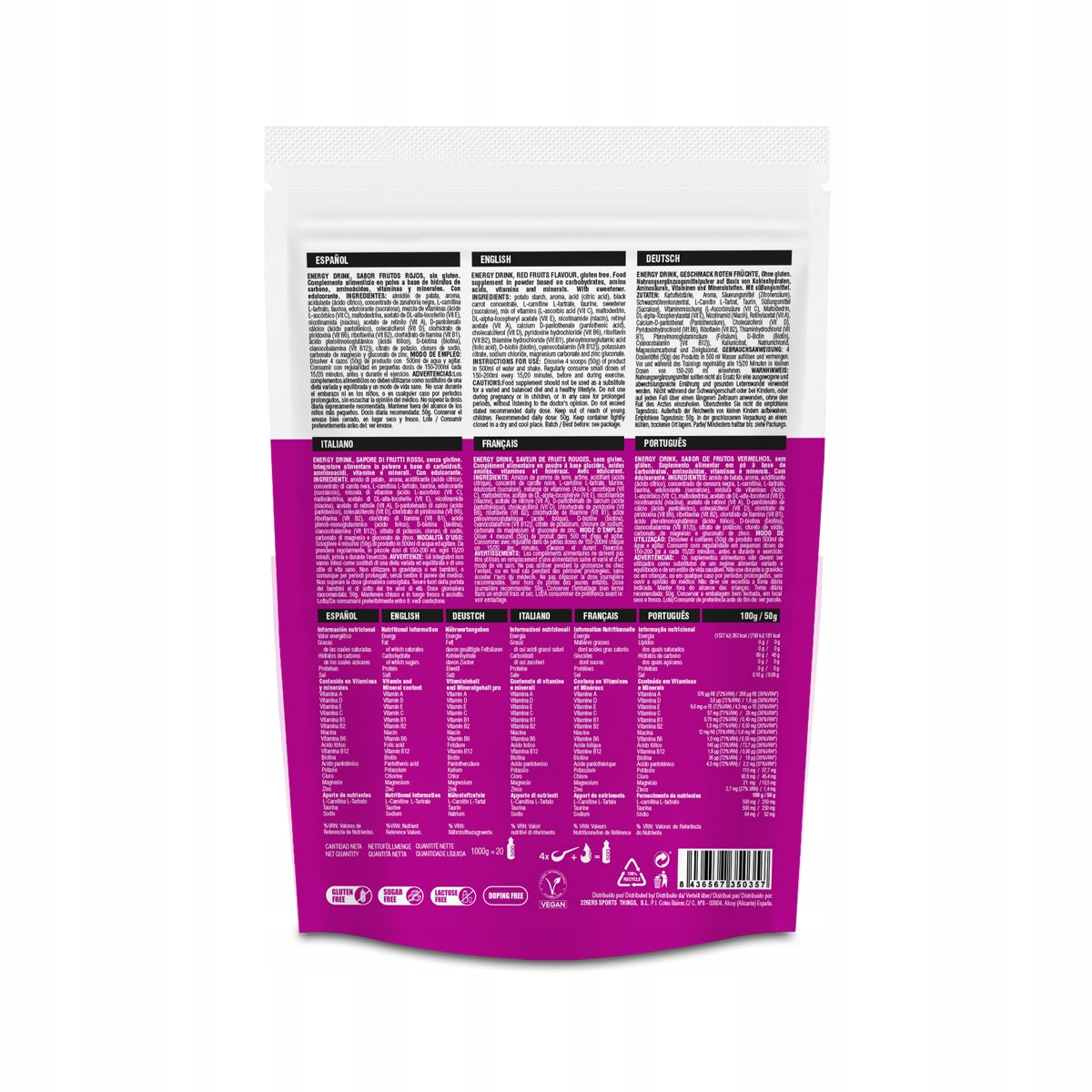 #226ers ENERGY DRINK RED FRUIT - powder 1kg. Expiration date at least six months from the date of purchase