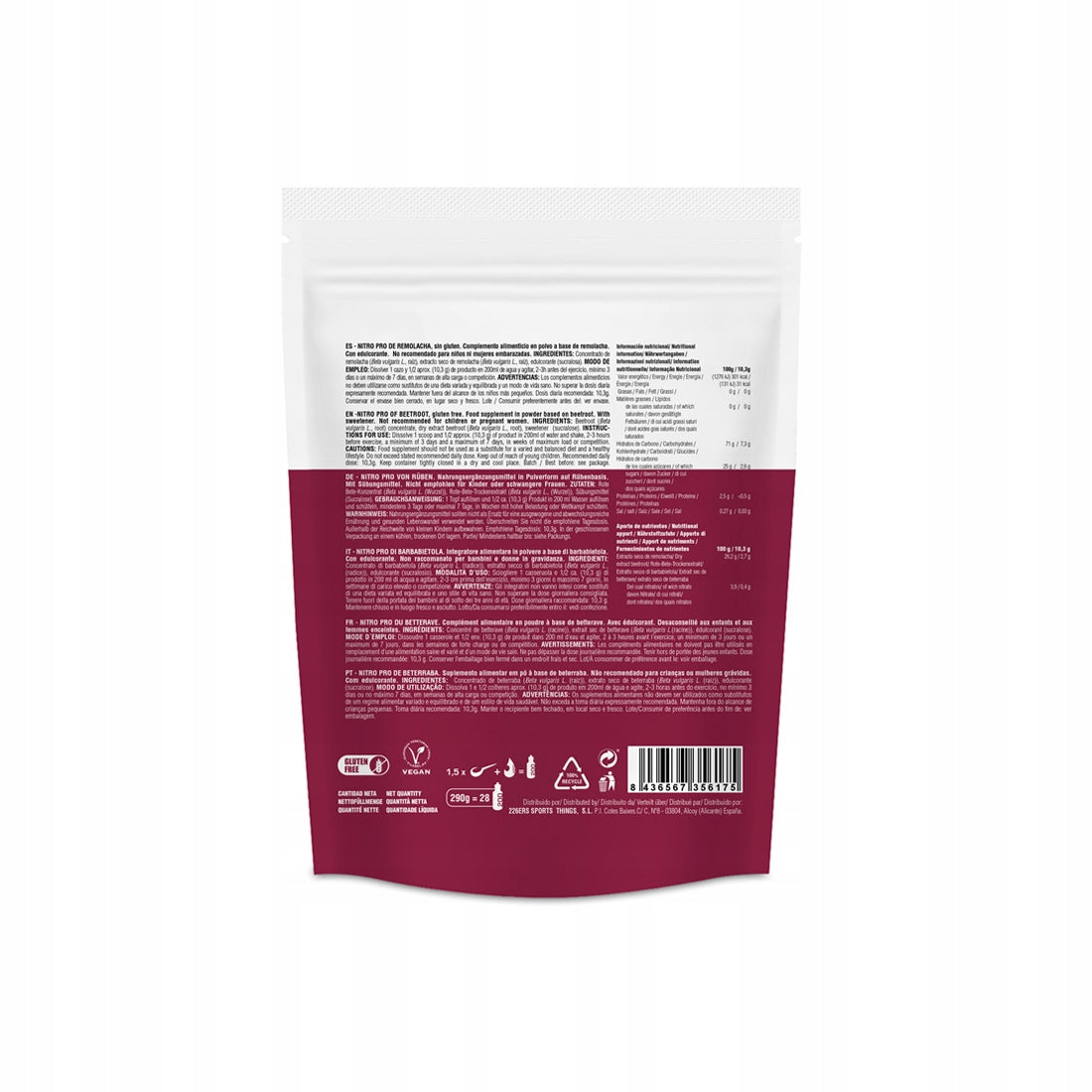 #226ers NITRO PRO BEETROOT - multipack 290g. Expiration date at least six months from the date of purchase