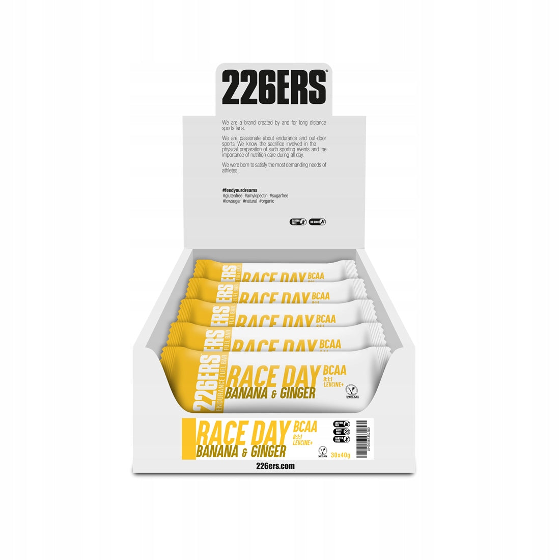 #226ers RACE DAY BAR BCAAs BANANA GINGER - Energy Bar 40g Expiration date at least six months from the date of purchase