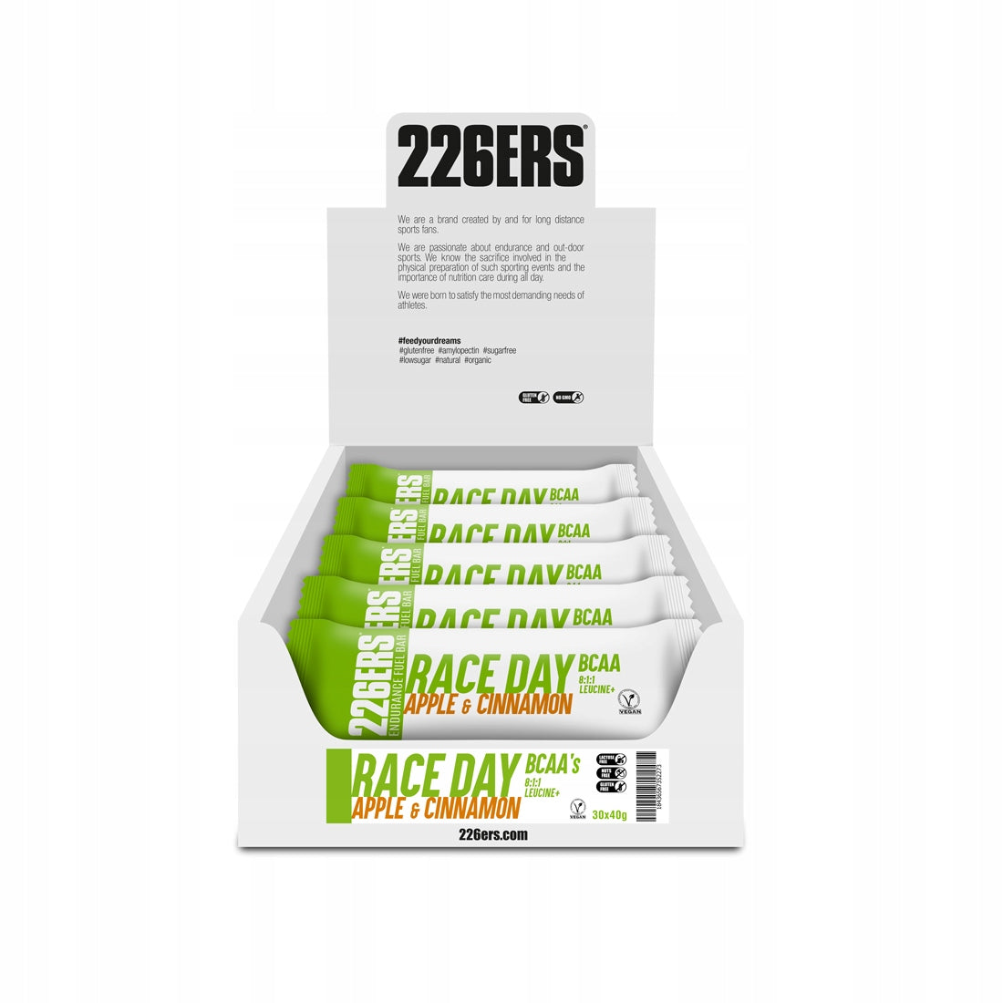 #226ers RACE DAY BAR BCAAs CINNAMON APPLE - 40g Energy Bar Expiration date at least six months from the date of purchase
