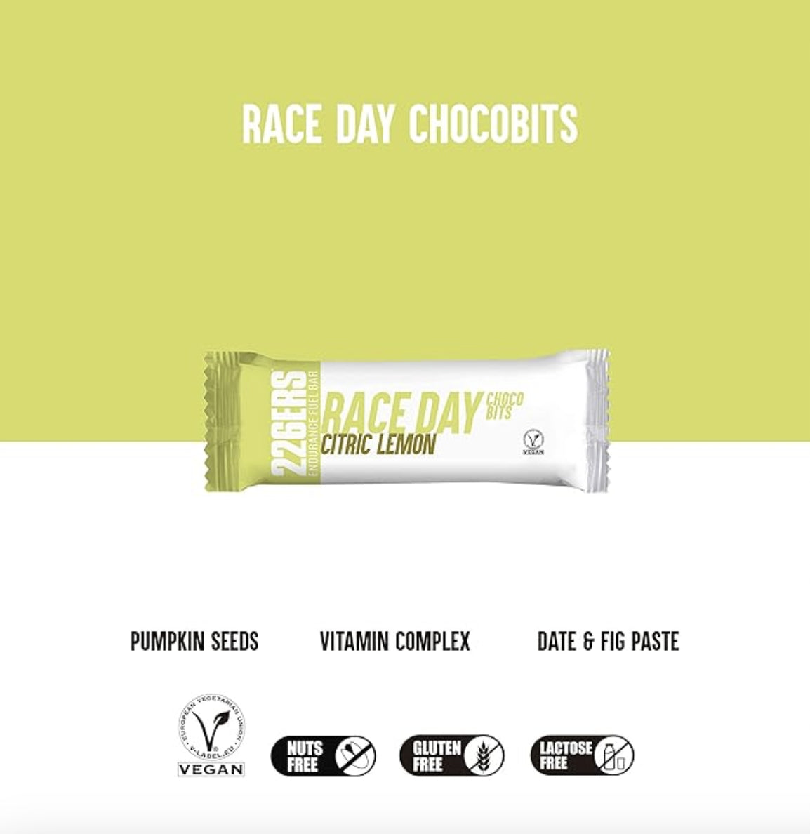 #226ers RACE DAY BAR CHOCO BITS CITRIC LEMON - energy bar 40g. Brand 226ers