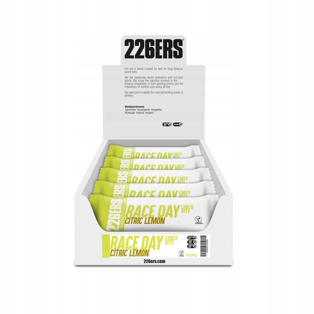 #226ers RACE DAY BAR CHOCO BITS CITRIC LEMON - energy bar 40g. Expiration date at least six months from the date of purchase