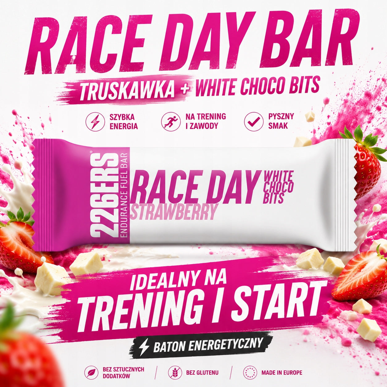 #226ers RACE DAY BAR CHOCO BITS STRAWBERRY - Energy Bar 40g