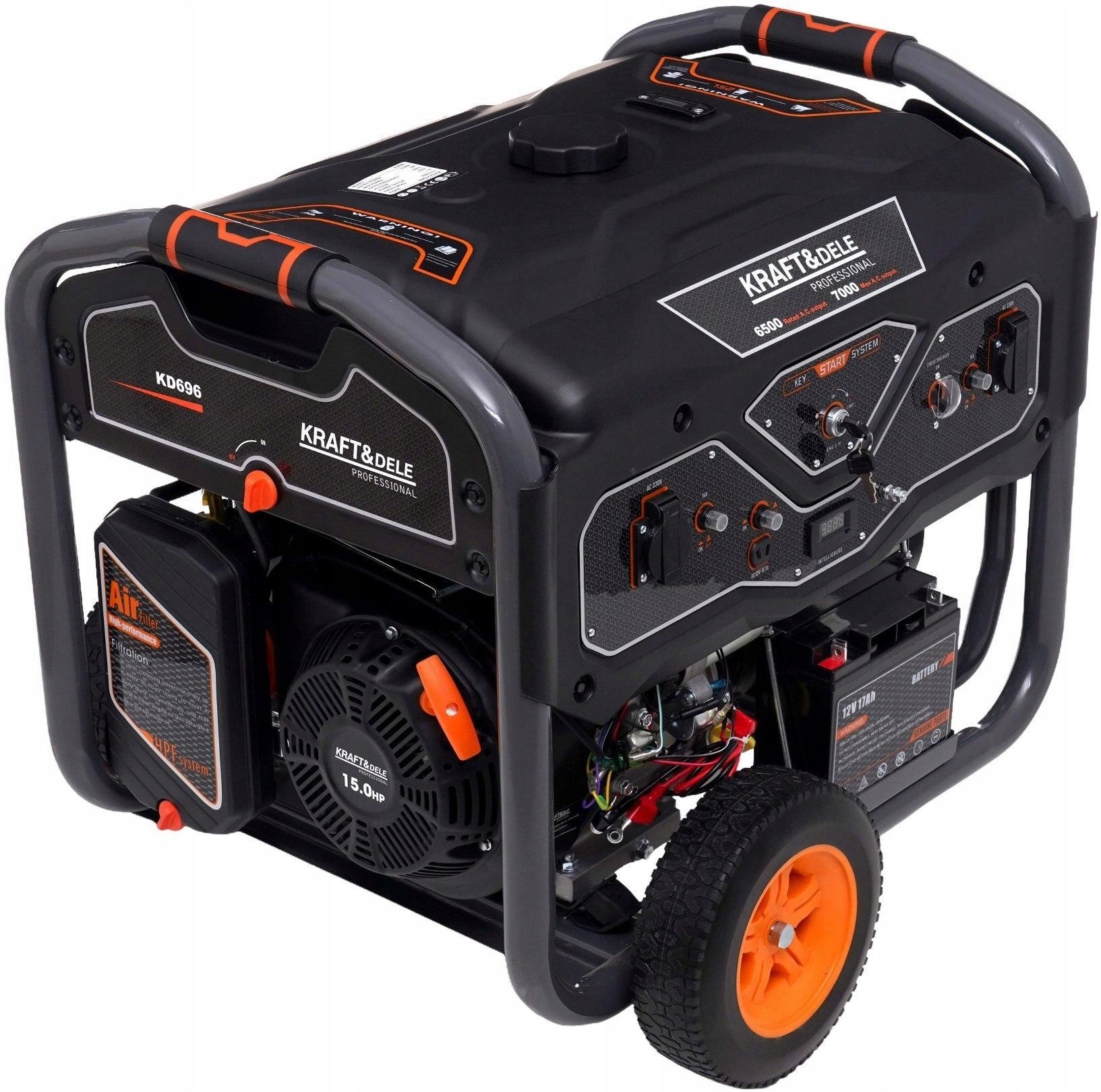 230V / 6500W single phase generator set with electric start Model KD696