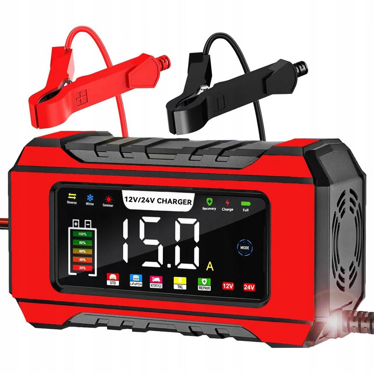24/12V Powerful Intelligent Car Rectifier Battery Charger 15A Packaging status original