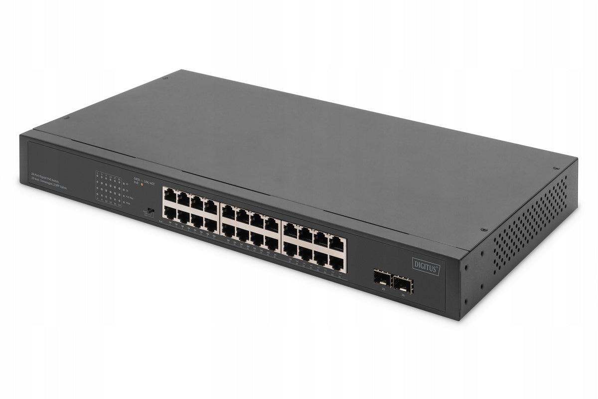 24 Port Gigabit PoE Network Switch DN-95348-2, 2x SFP