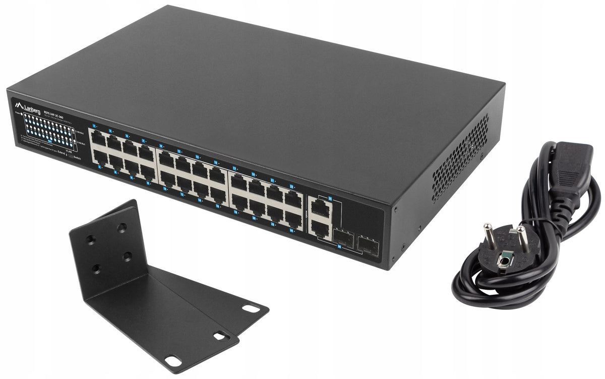 24-Port Gigabit PoE+ Rackmount Switch with 2 SFP Combo Ports - 250W Packaging status original