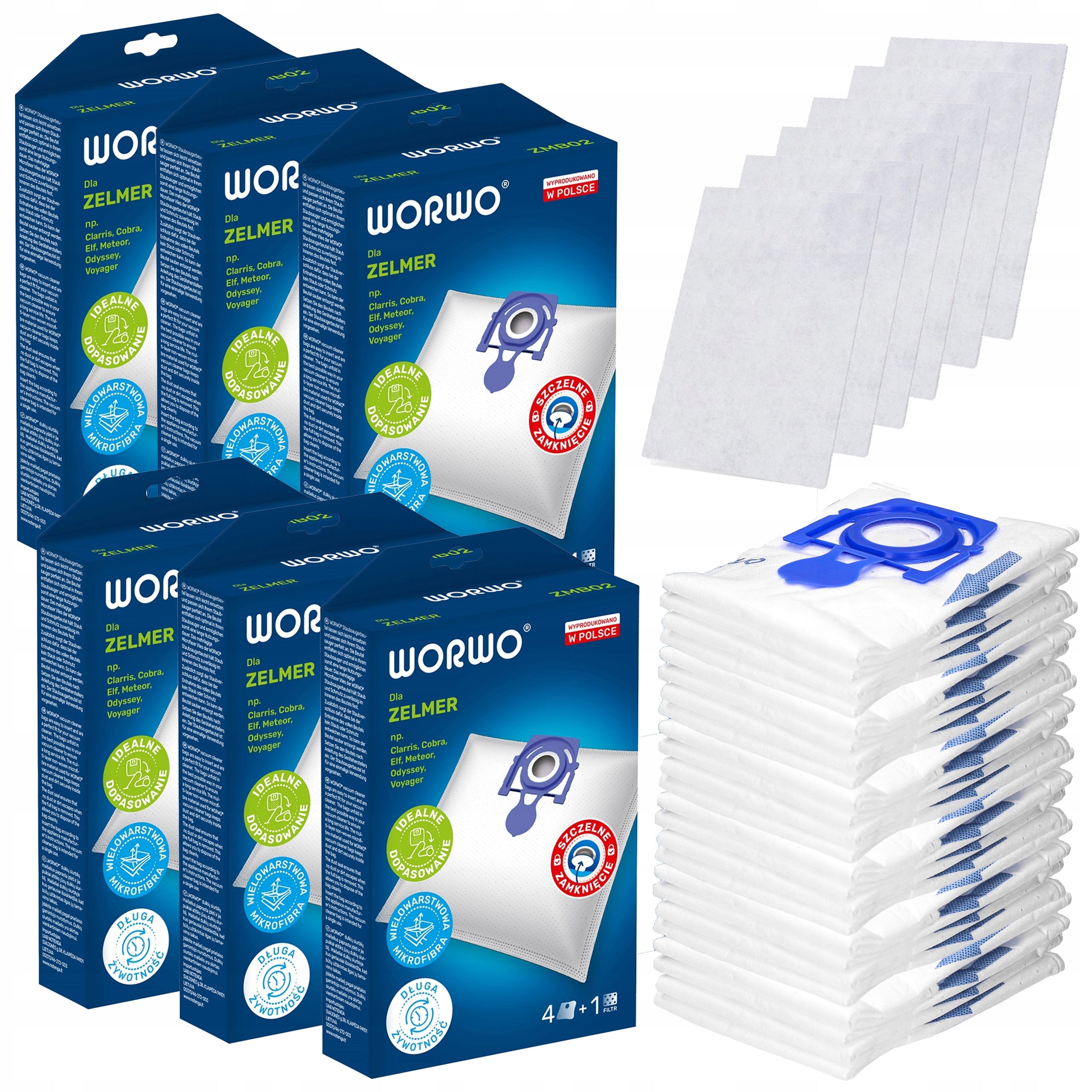 24 X SAFBAGS FOR VACUUM CLEANER ZELMER 49.4020 ZVCA100B ZMB02K